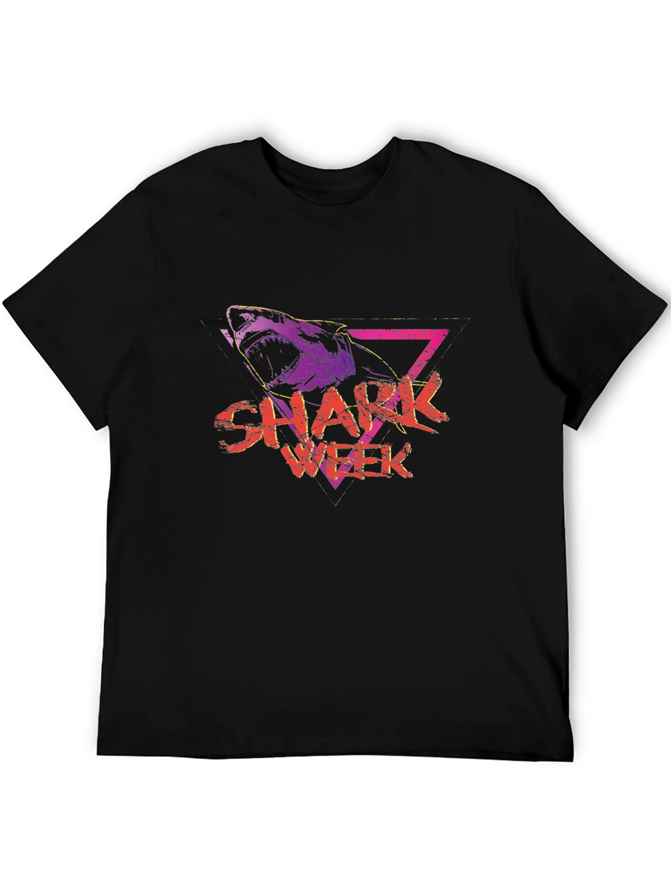 Shark Week Graphic Tee - Retro Style Black T-Shirt
