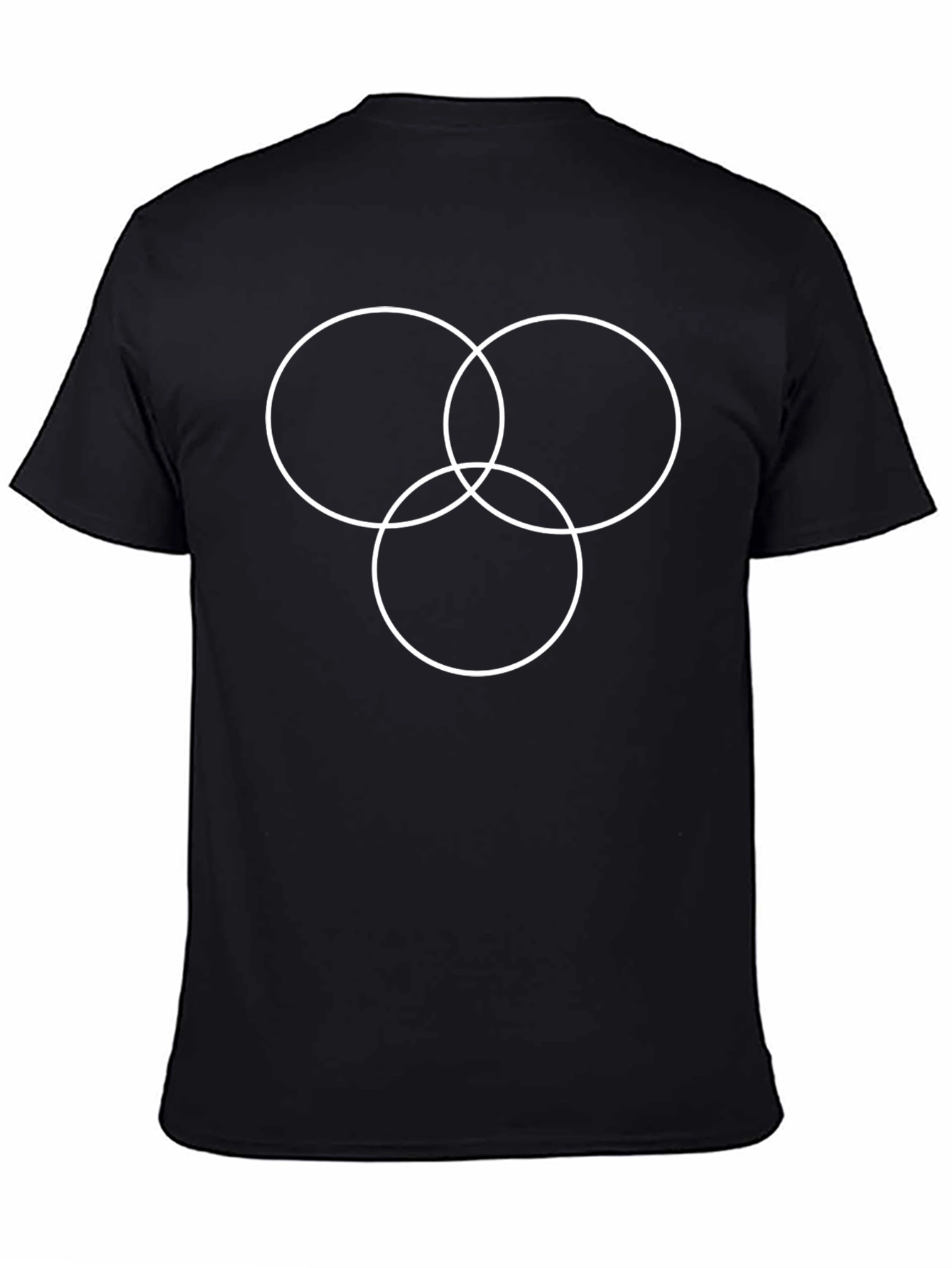 Geometric Circle Design Black T-Shirt