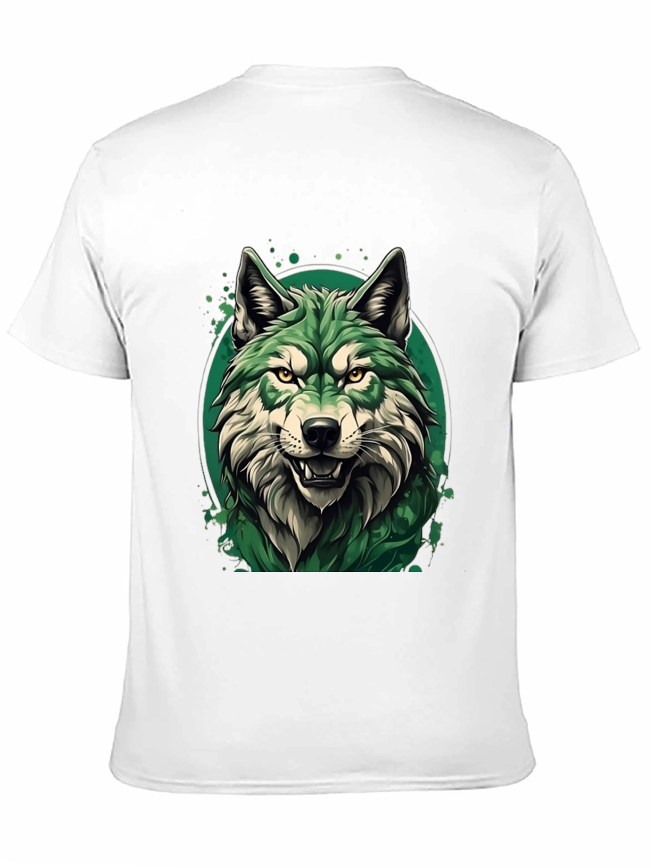 Green Wolf Graphic T-Shirt - Stylish Animal Tee