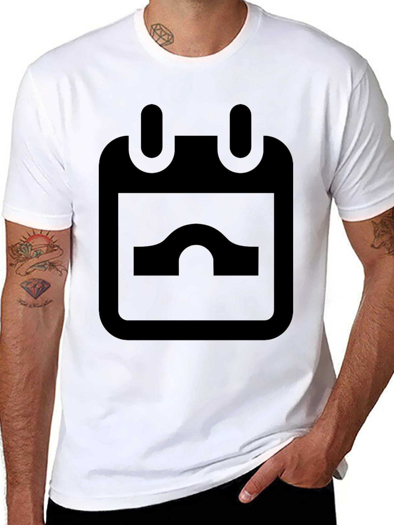 Minimalist Calendar Graphic Black T-Shirt