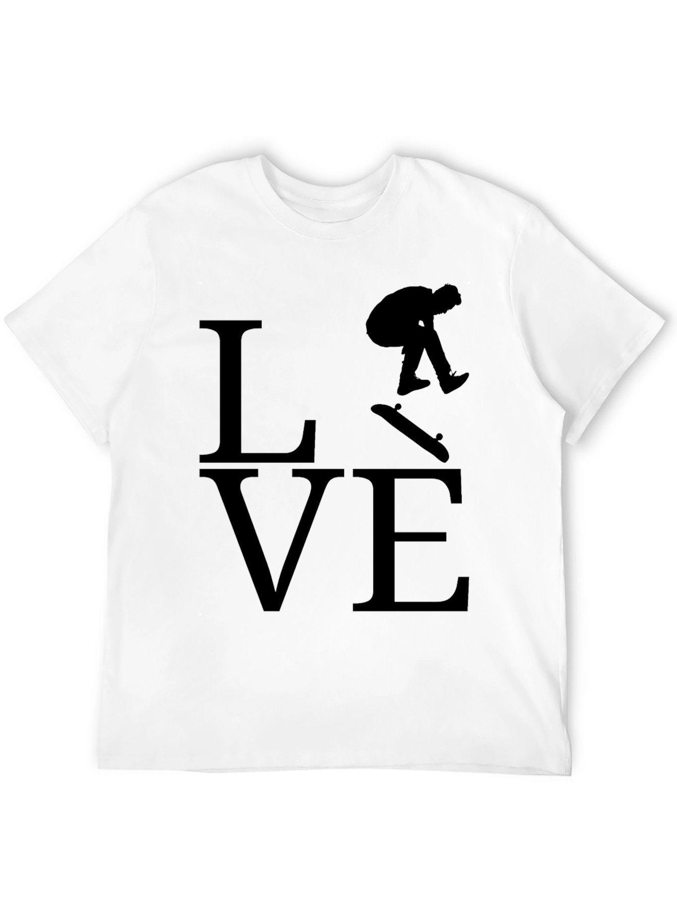 Skateboarding Love Black Graphic Tee