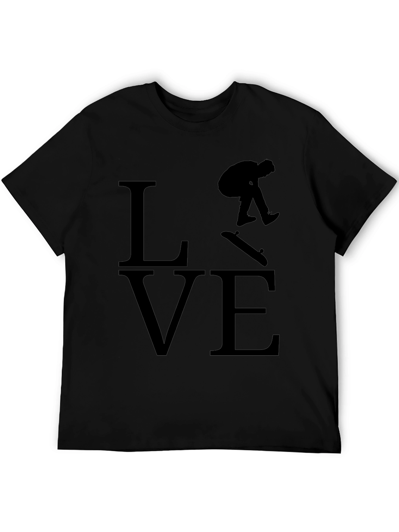 Skateboarding Love Black Graphic Tee