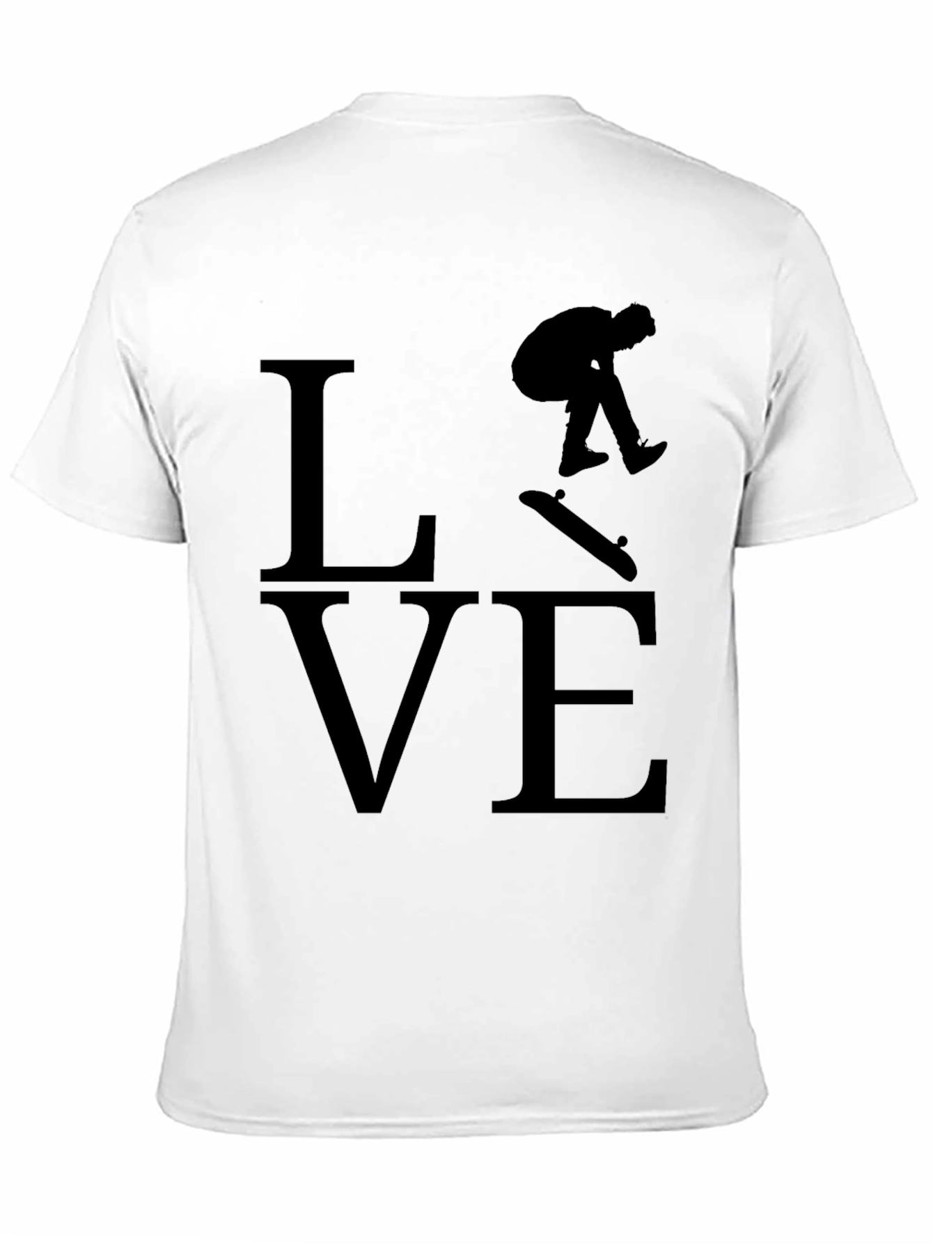 Skateboarding Love Black Graphic Tee