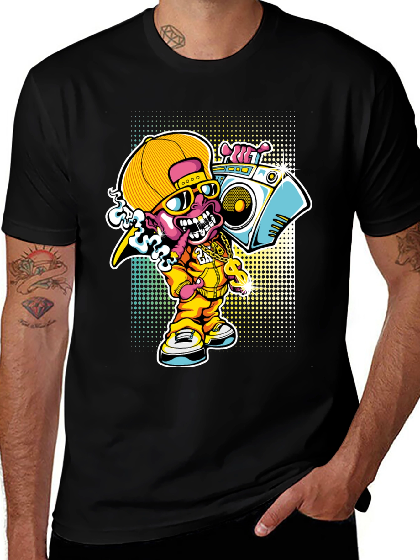 Cartoon Rapper T-Shirt - Funky Design