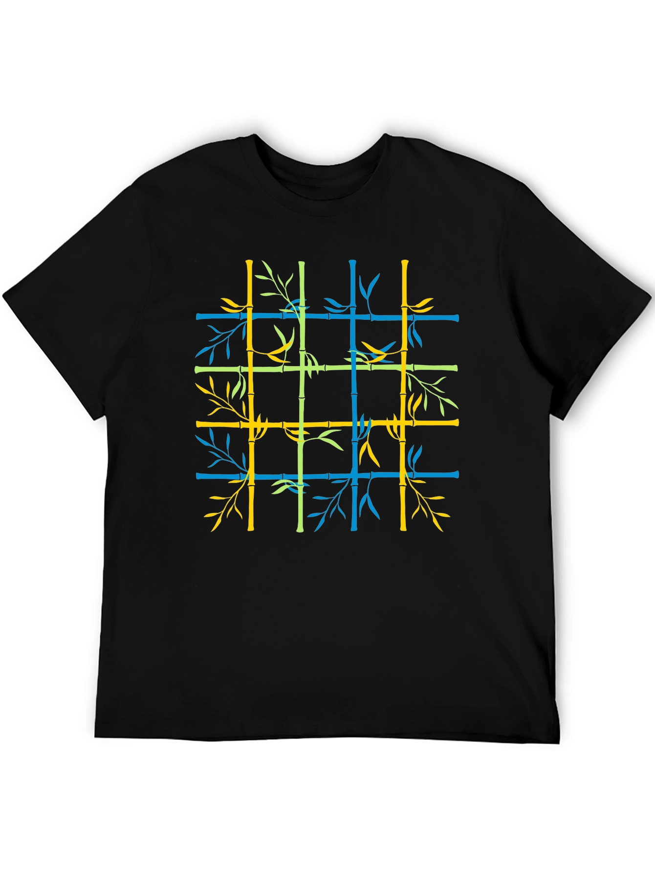 Bamboo Grid T-Shirt - Modern Artistic Design
