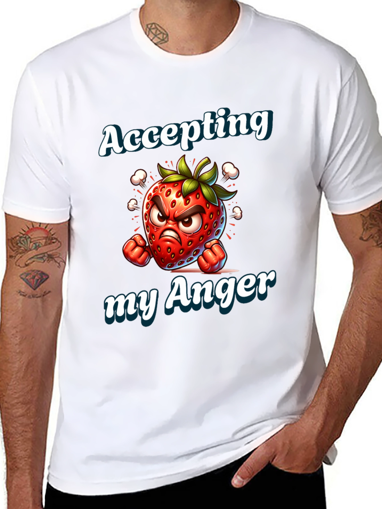Accepting My Anger Strawberry Graphic Tee