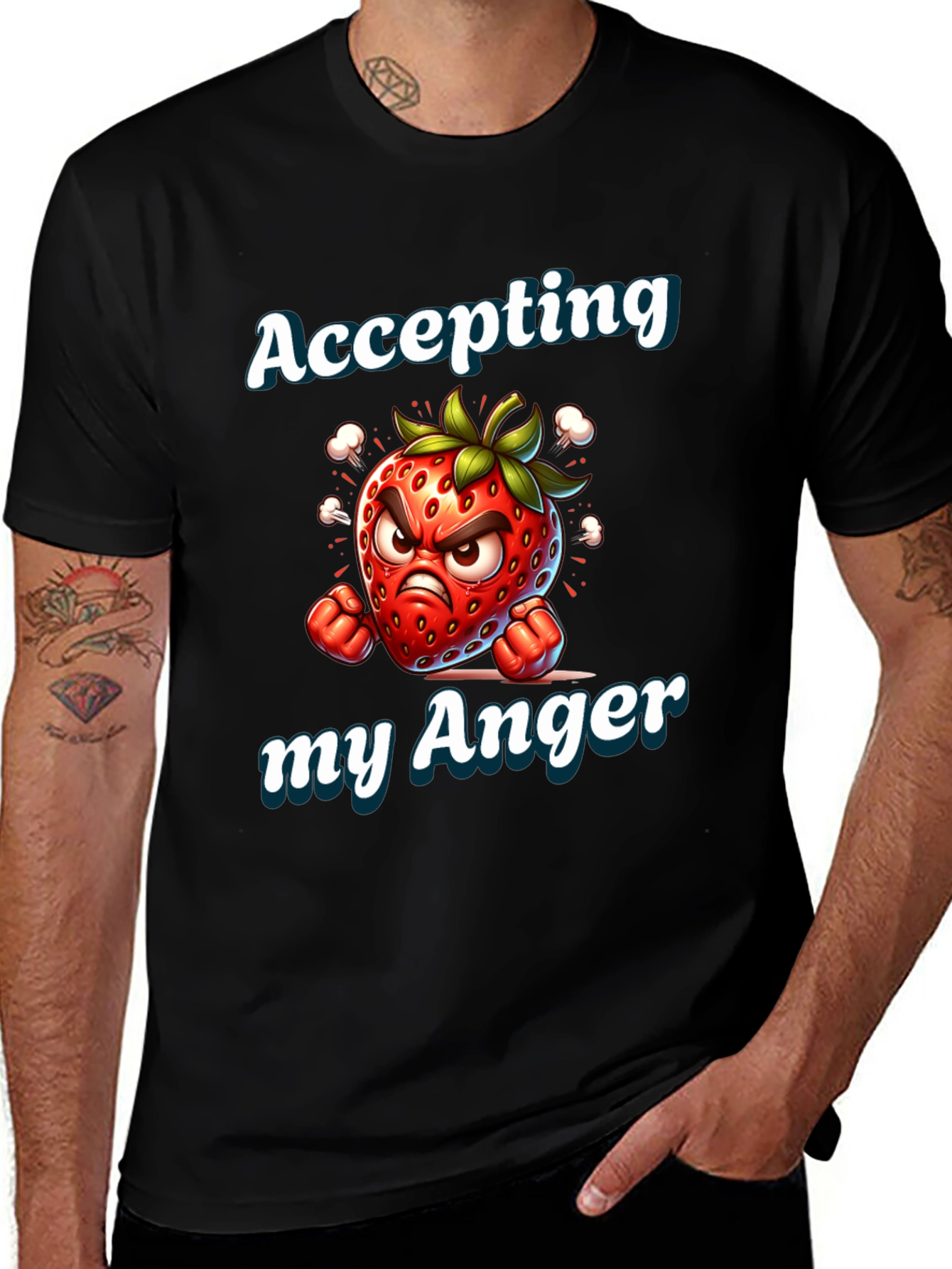 Accepting My Anger Strawberry Graphic Tee