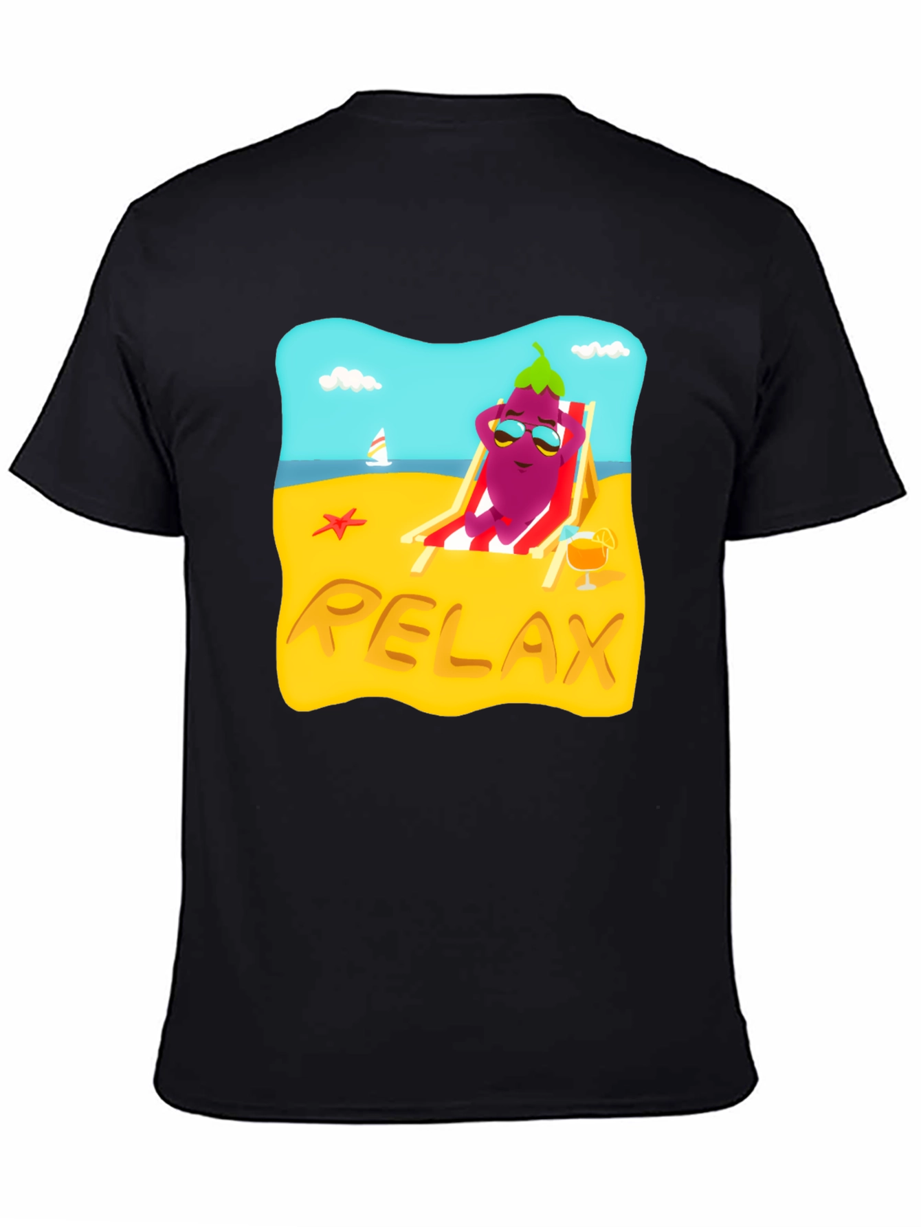 Relaxing Eggplant Beach T-Shirt