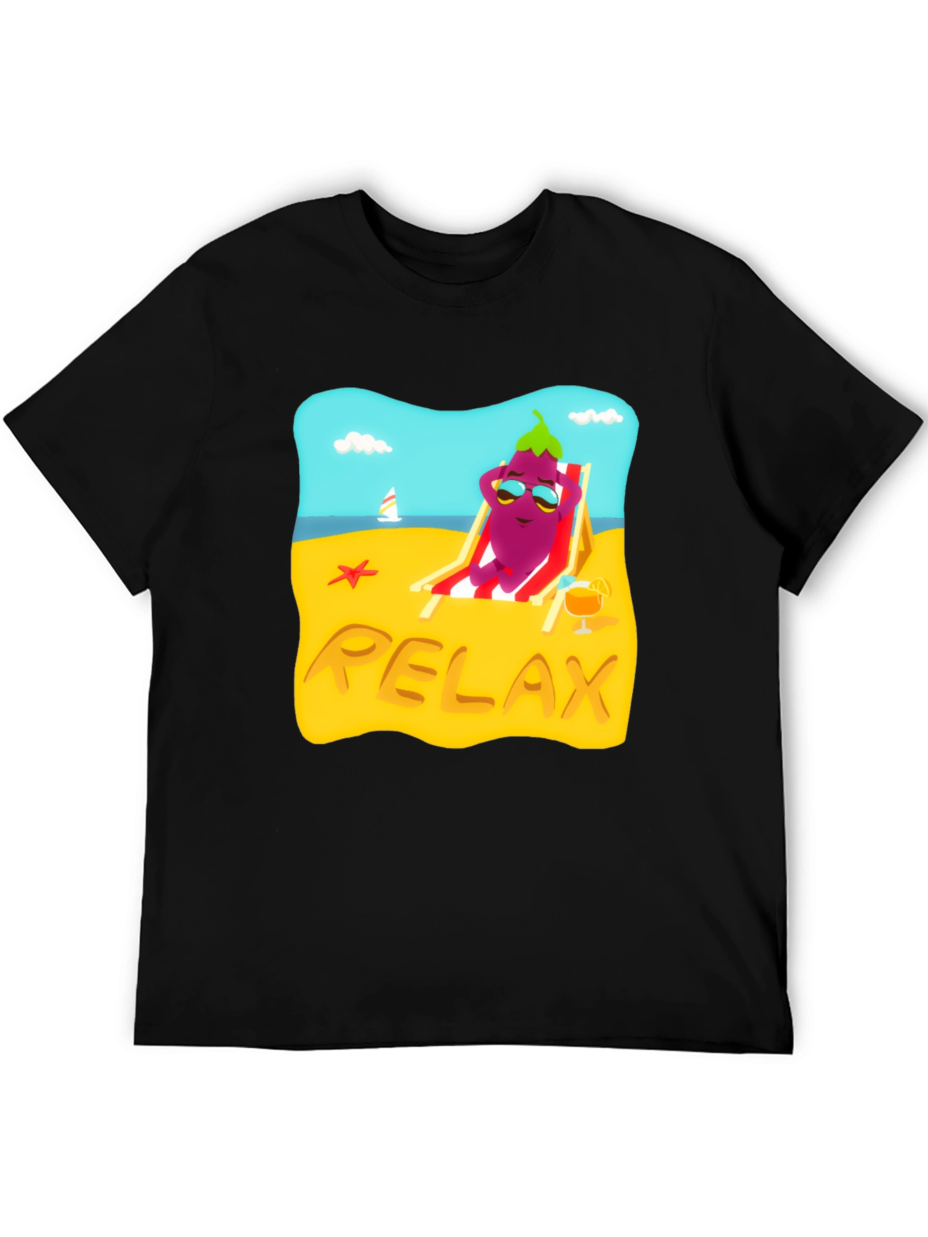 Relaxing Eggplant Beach T-Shirt