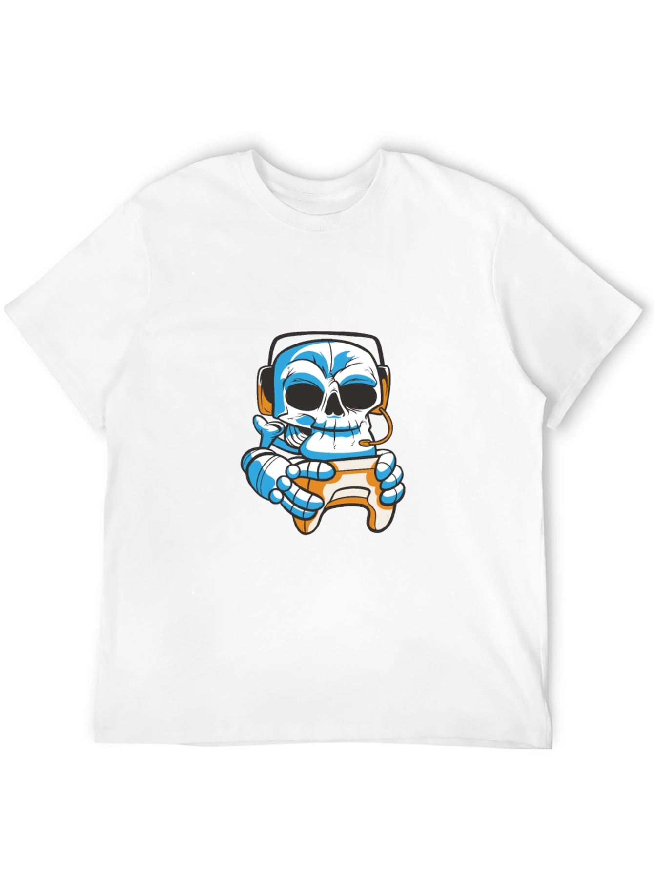Gamer Skull T-Shirt - Black Cotton Graphic Tee
