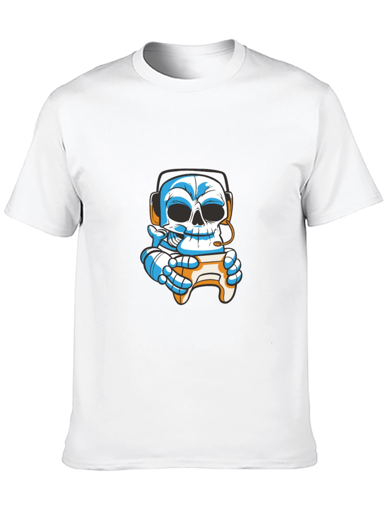 Gamer Skull T-Shirt - Black Cotton Graphic Tee
