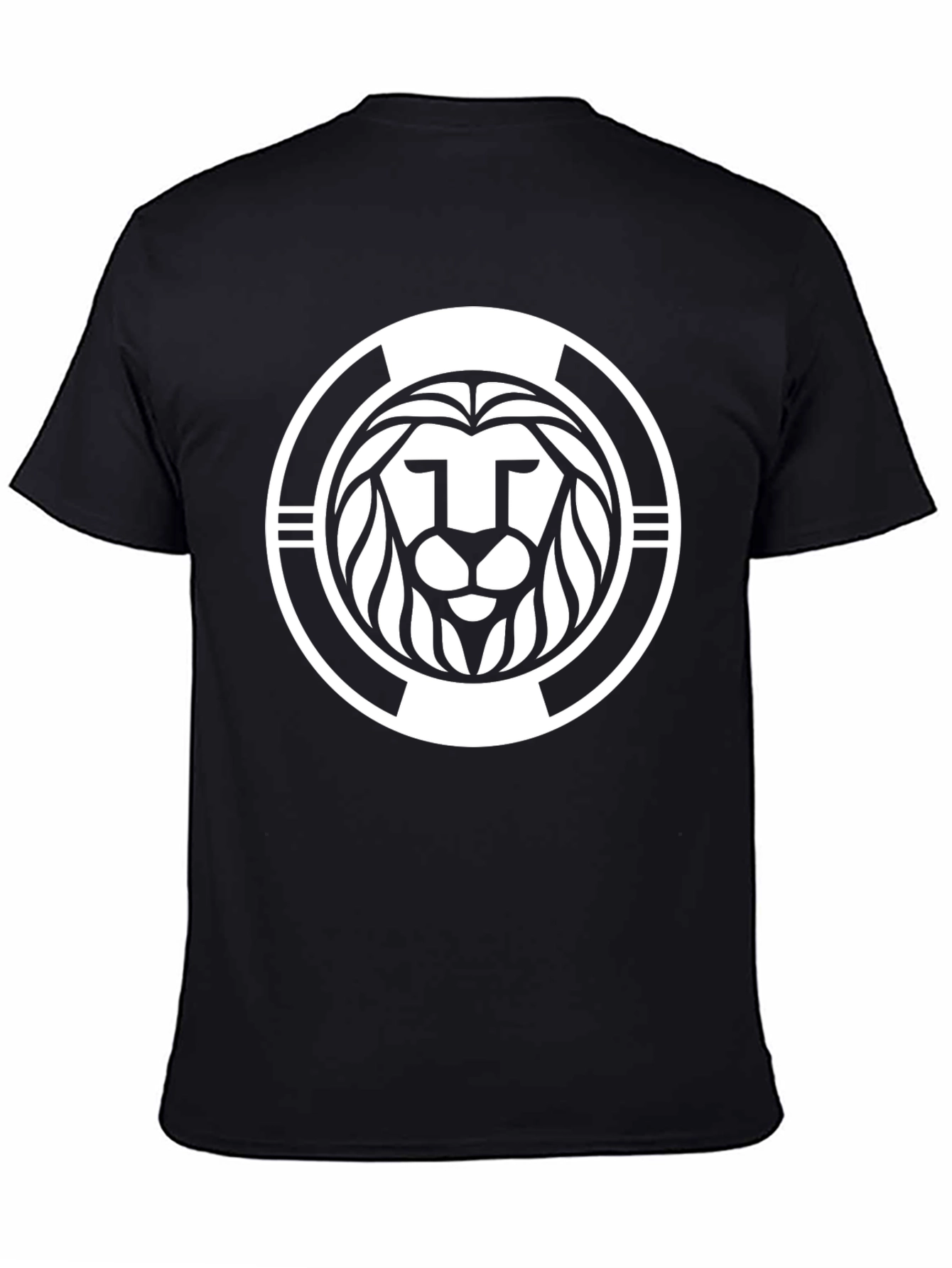 Lion Emblem Graphic Black Tee Shirt
