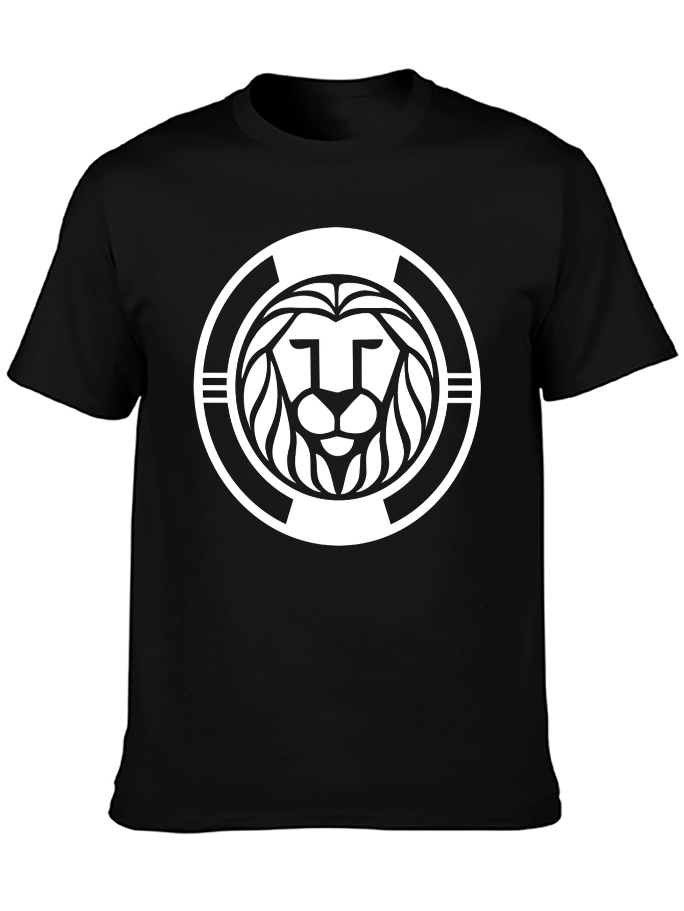 Lion Emblem Graphic Black Tee Shirt
