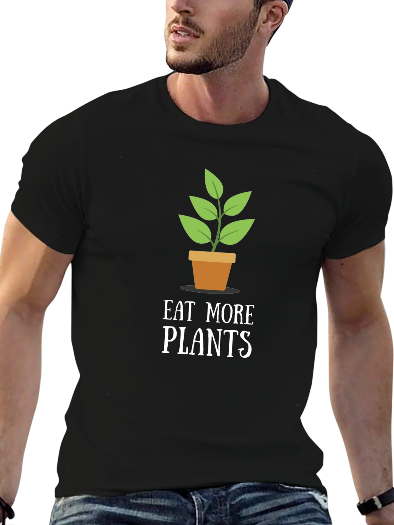 Eat More Plants T-Shirt - Black Graphic Tee