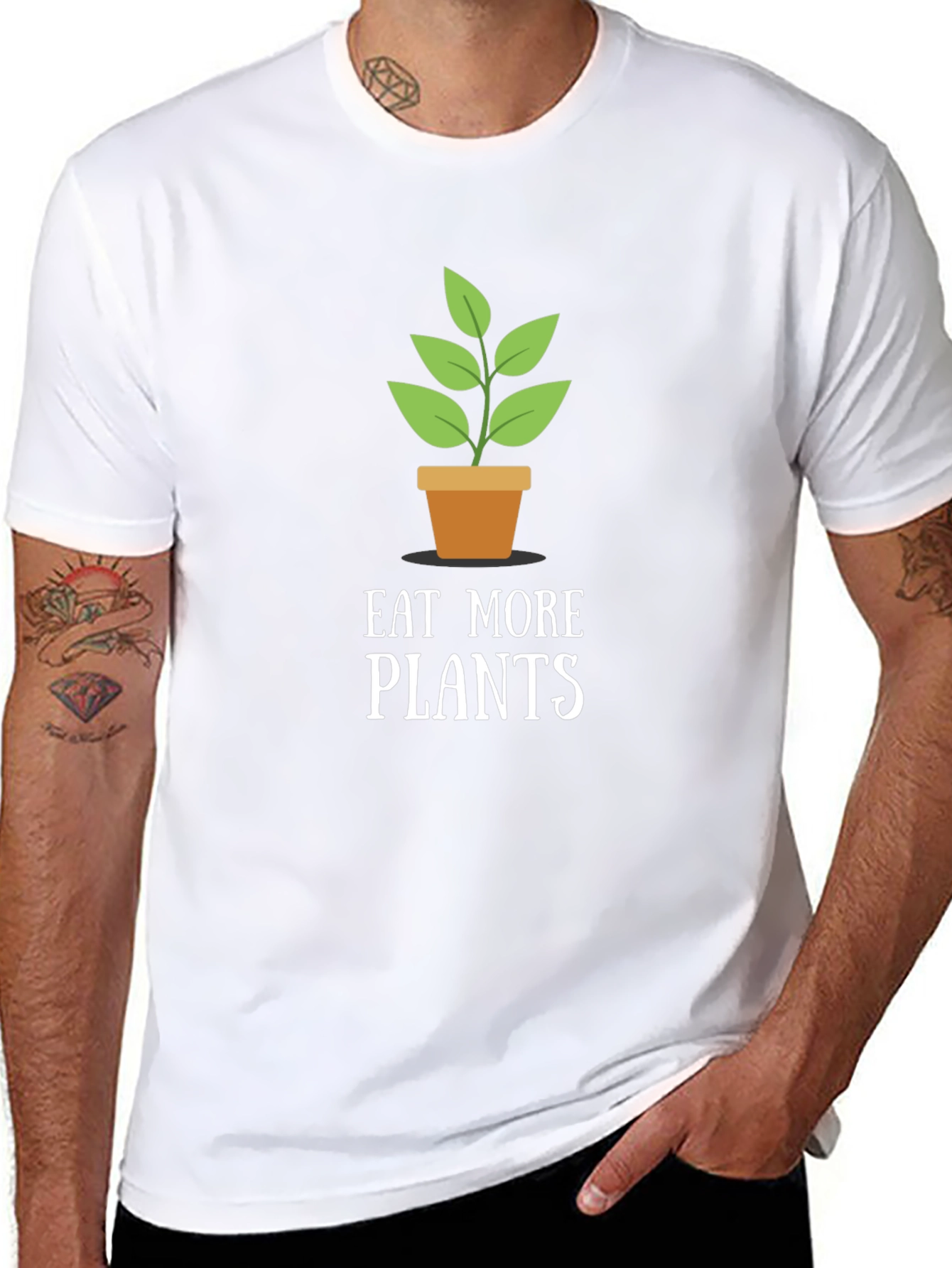 Eat More Plants T-Shirt - Black Graphic Tee