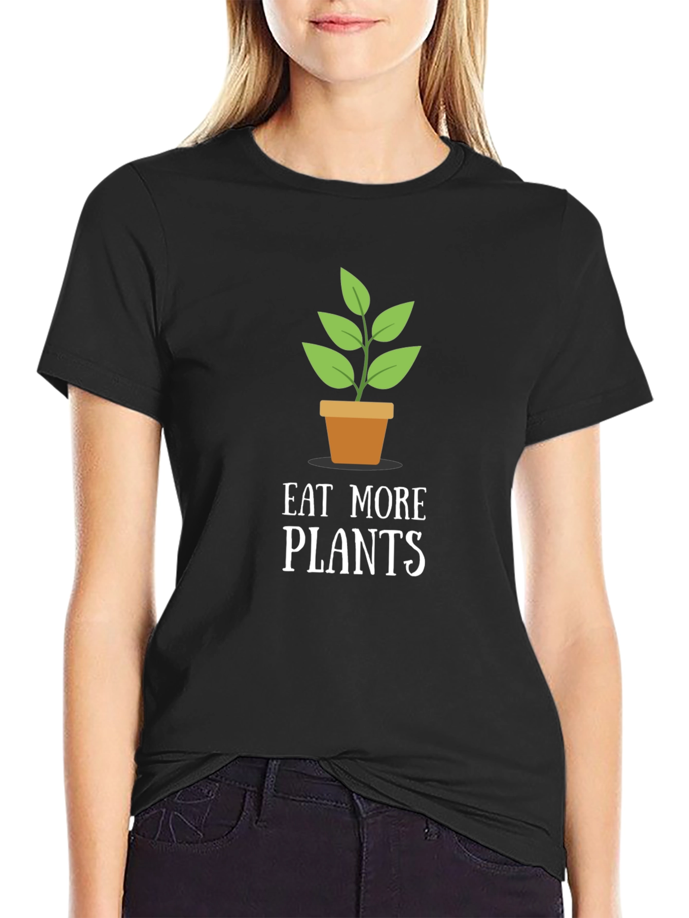 Eat More Plants T-Shirt - Black Graphic Tee