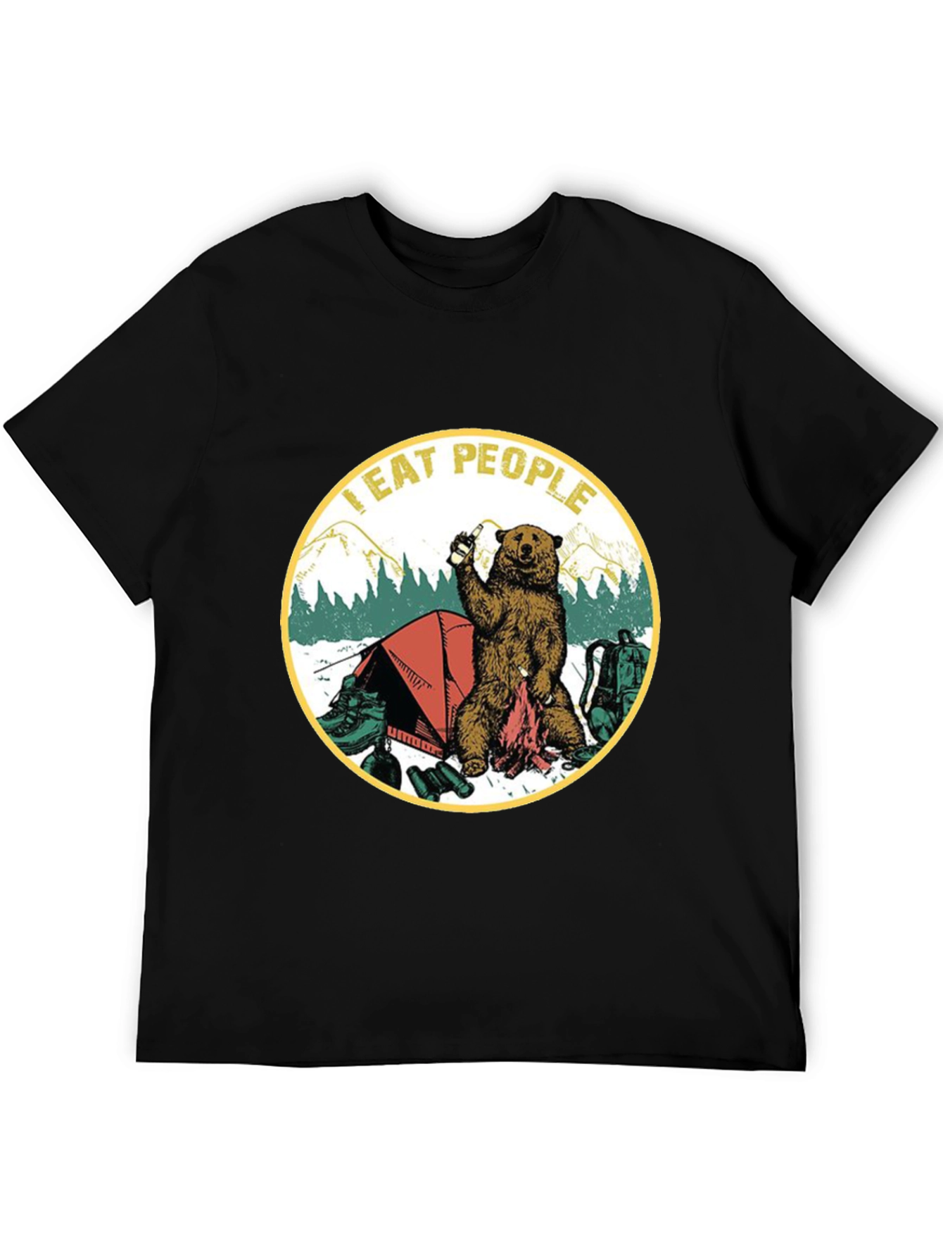 I Eat People Bear Camping Graphic T-Shirt