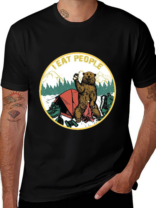 I Eat People Bear Camping Graphic T-Shirt