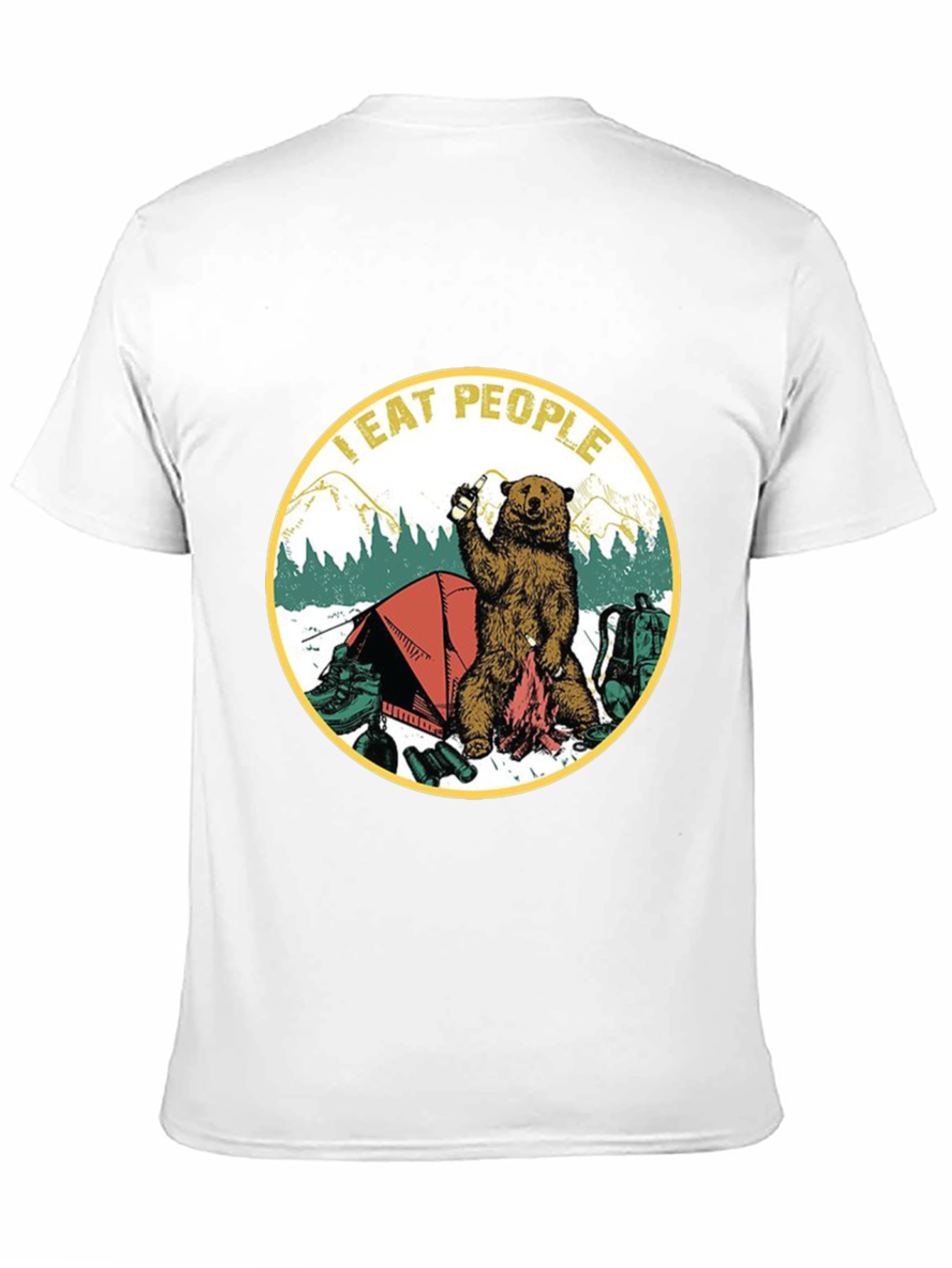 I Eat People Bear Camping Graphic T-Shirt