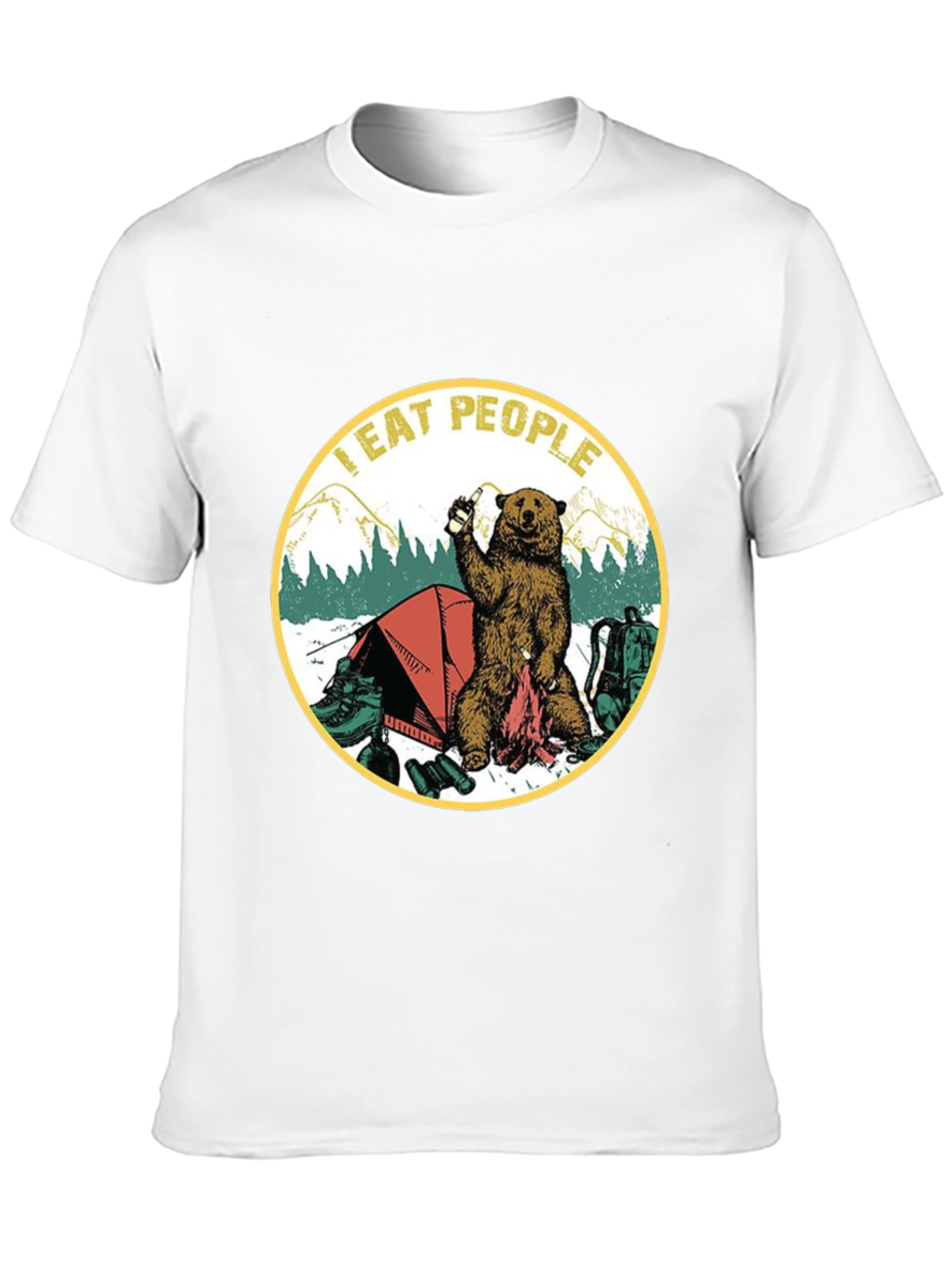 I Eat People Bear Camping Graphic T-Shirt