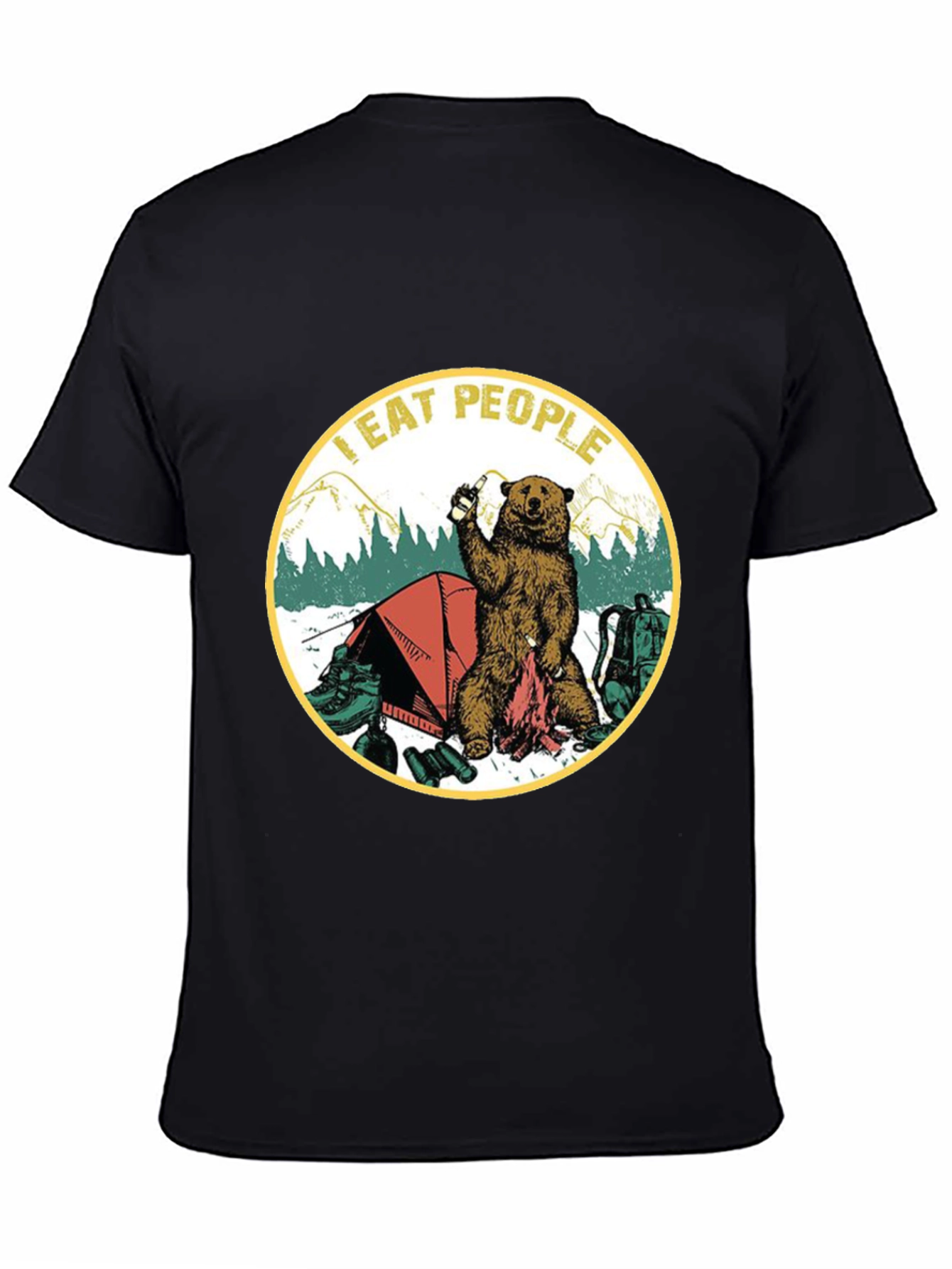 I Eat People Bear Camping Graphic T-Shirt
