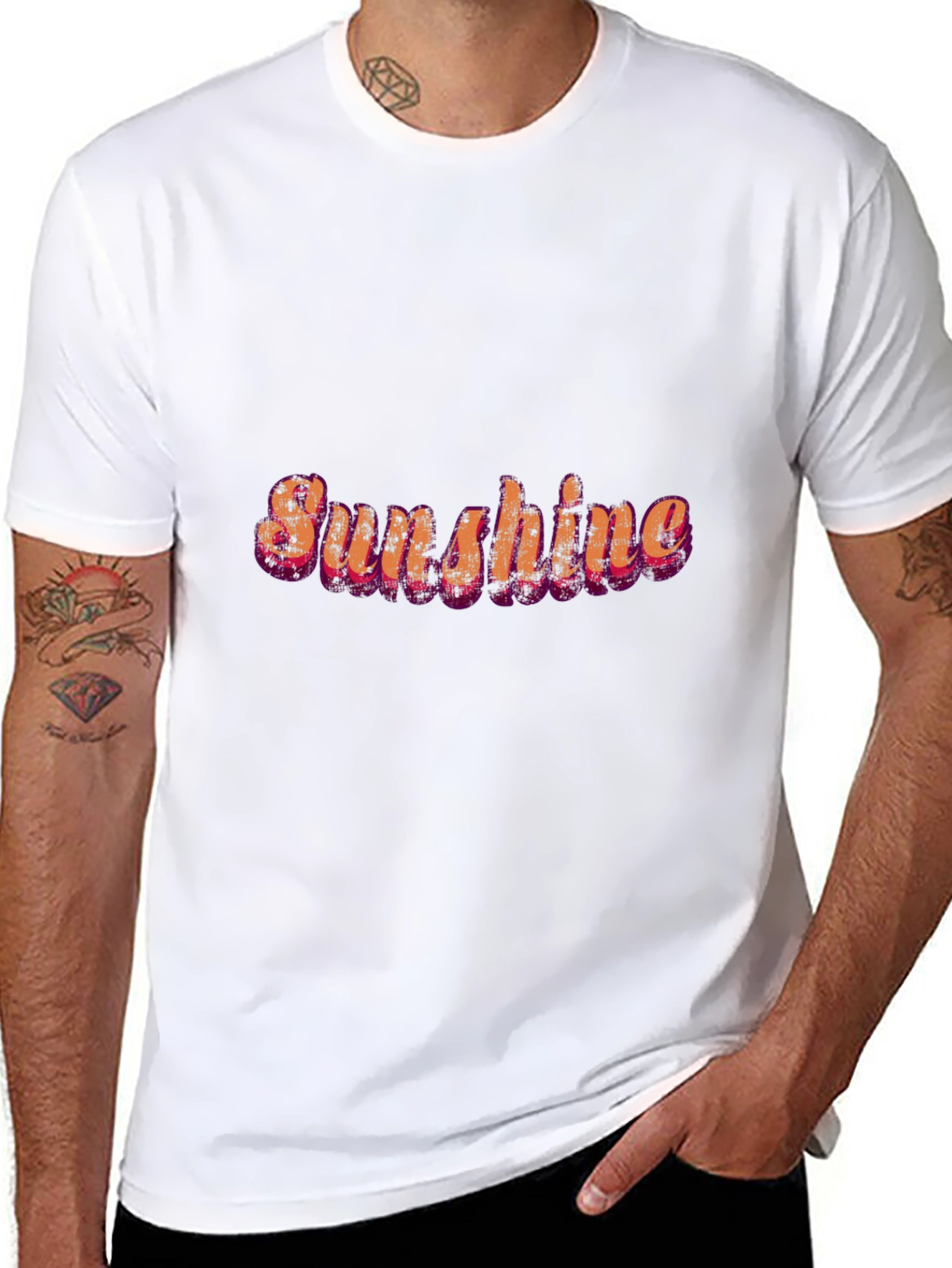 Sunshine Graphic Print Black Casual T-Shirt