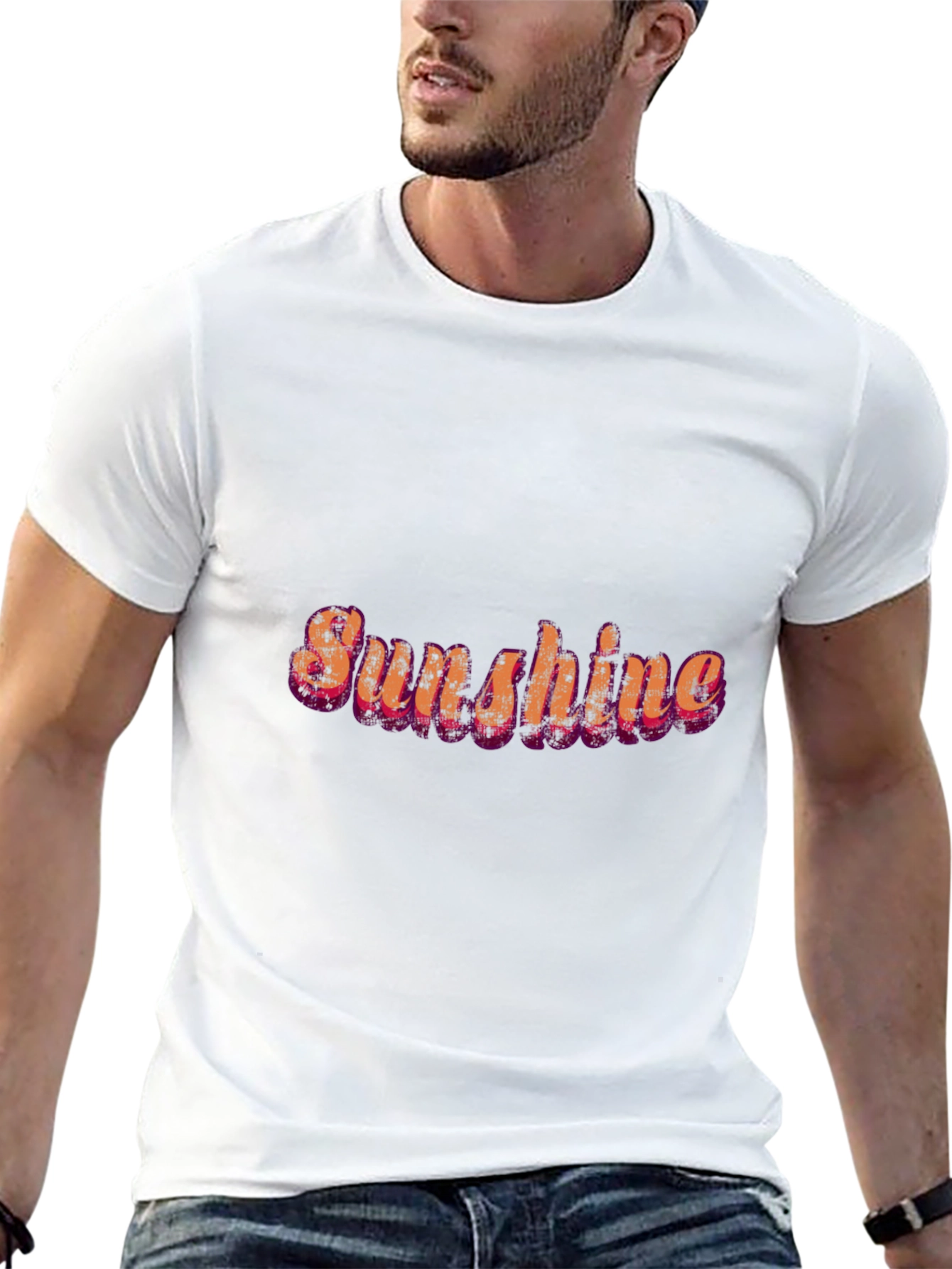 Sunshine Graphic Print Black Casual T-Shirt