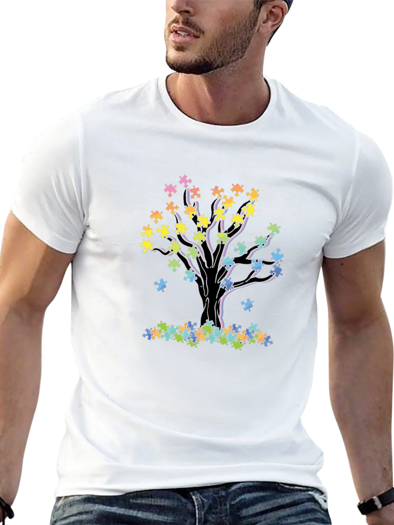 Autism Awareness Puzzle Tree T-Shirt