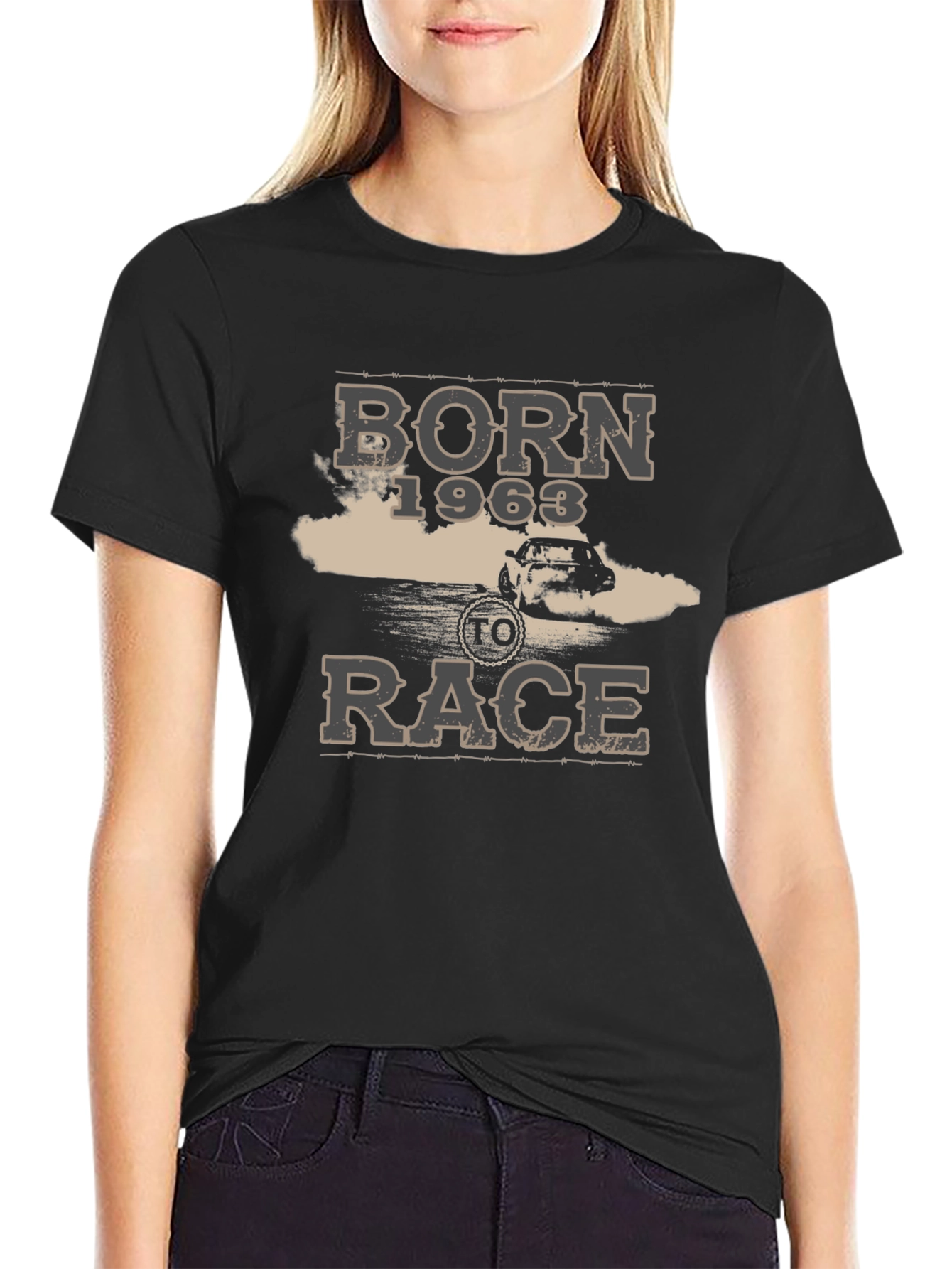 Born to Race 1963 Black Graphic T-Shirt