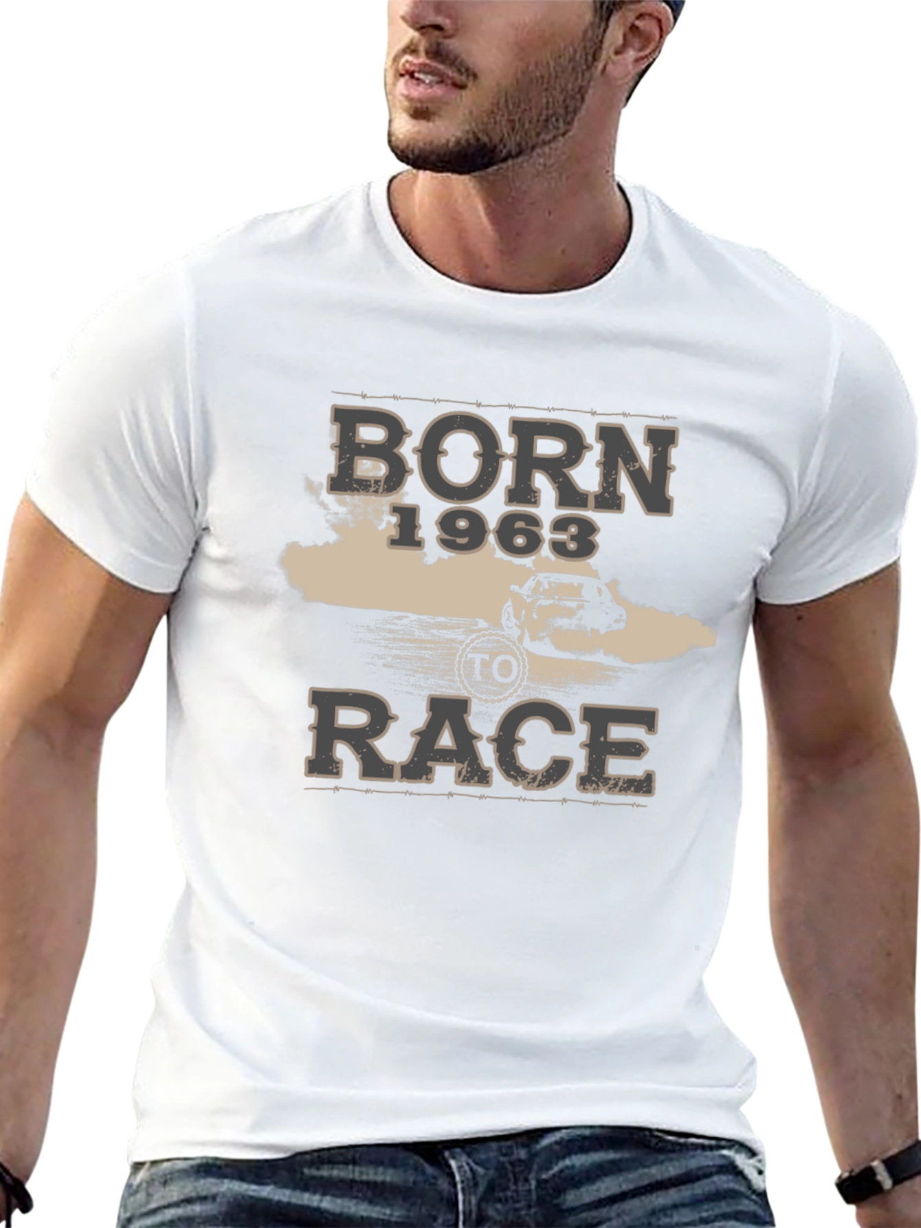 Born to Race 1963 Black Graphic T-Shirt