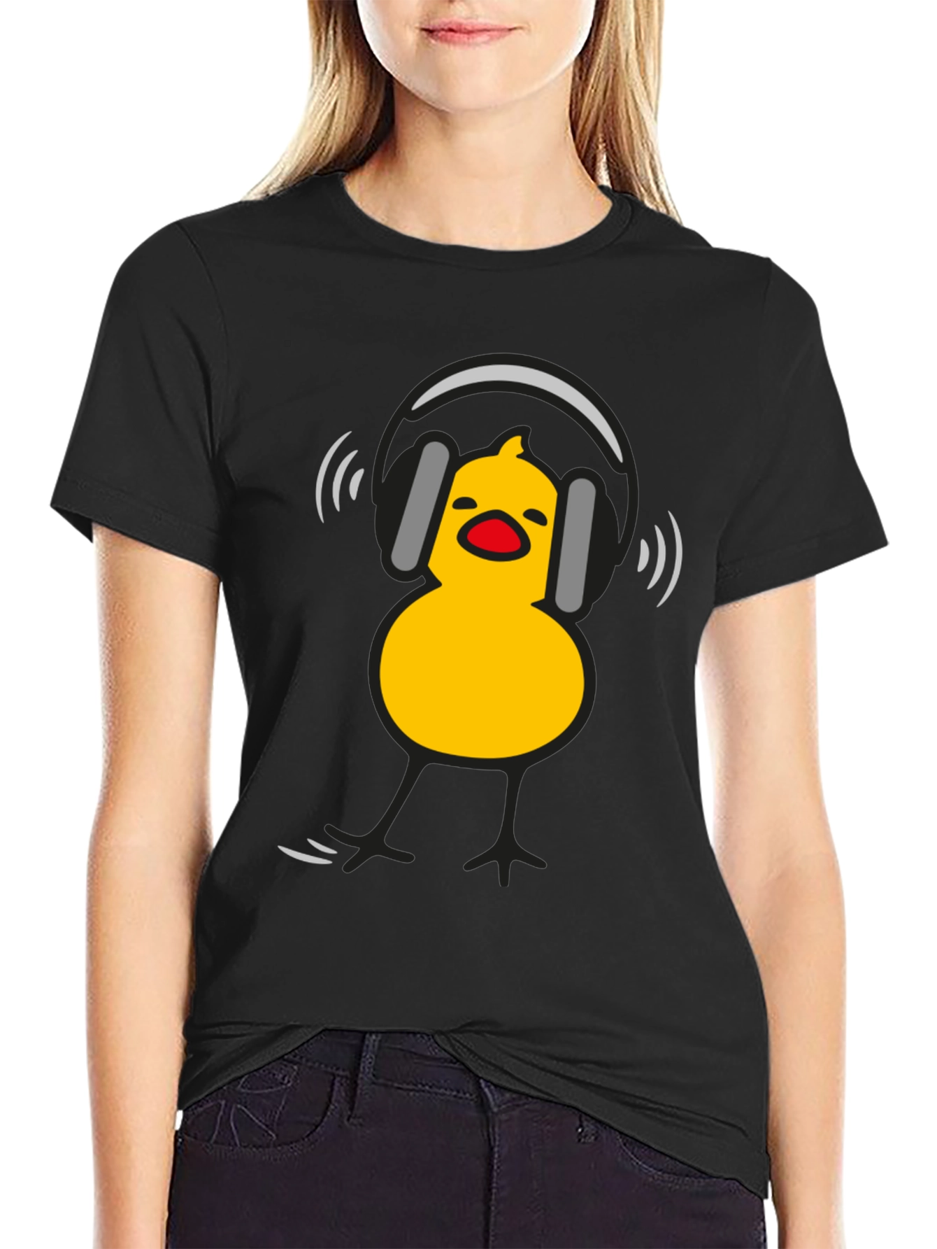 DJ Chick Graphic Tee - Black Cotton T-Shirt