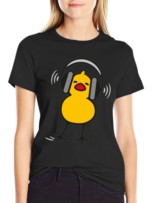 DJ Chick Graphic Tee - Black Cotton T-Shirt