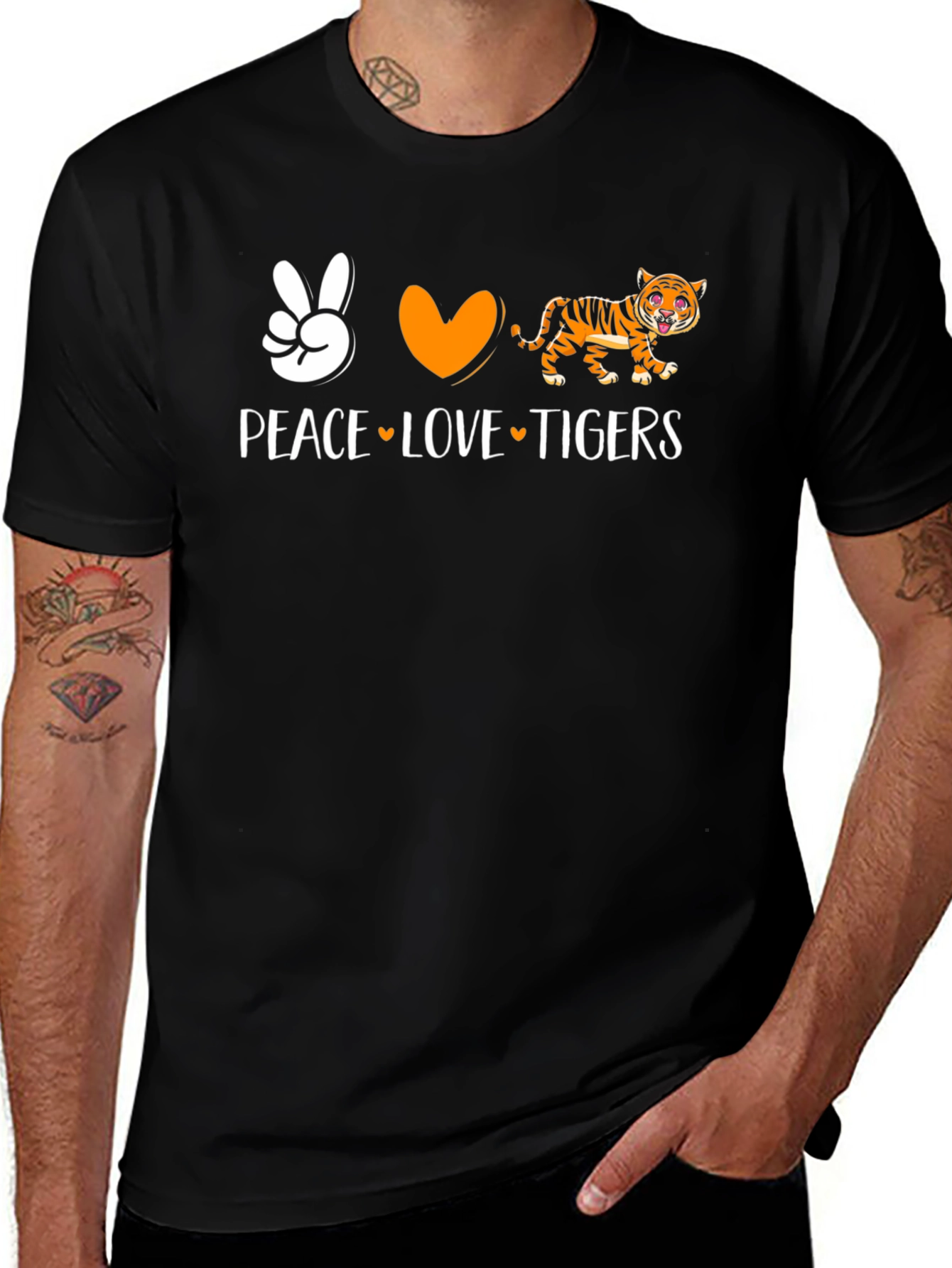 Peace Love Tigers Graphic T-Shirt
