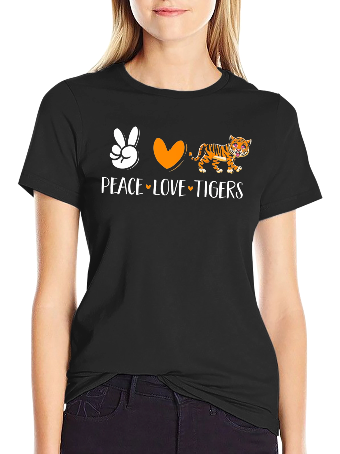 Peace Love Tigers Graphic T-Shirt