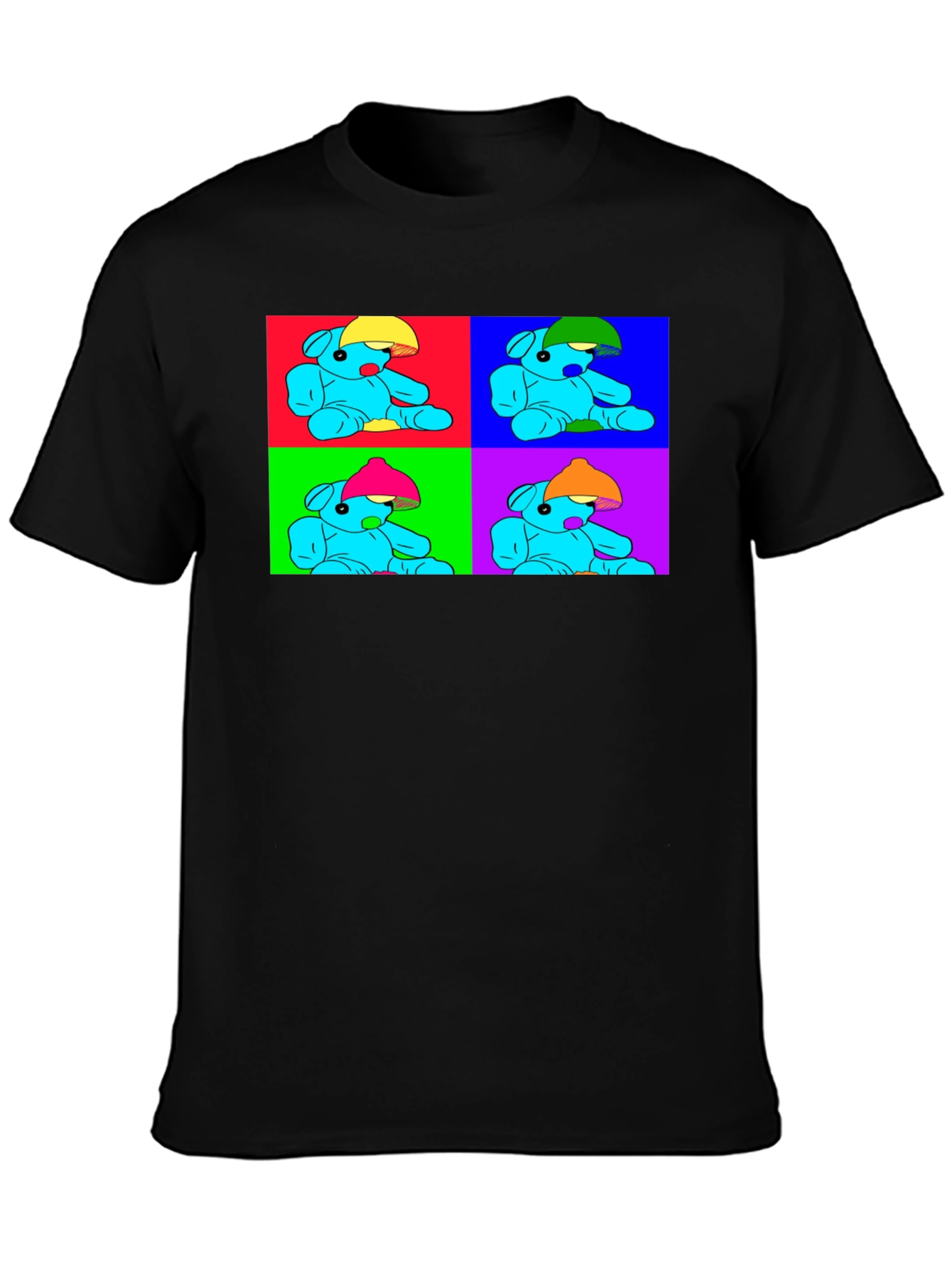 Pop Art Teddy Bear Graphic Tee - Unique Design