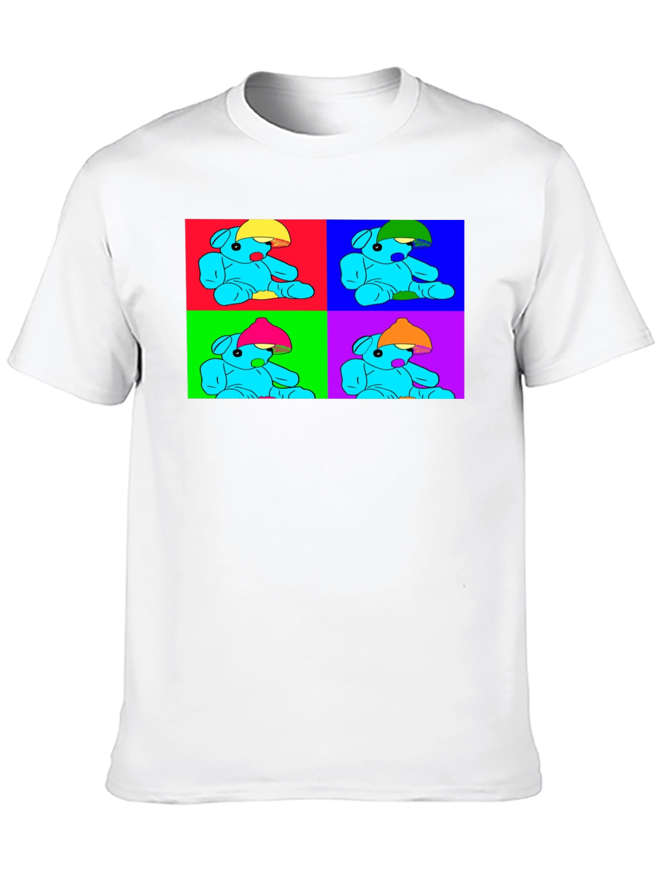 Pop Art Teddy Bear Graphic Tee - Unique Design