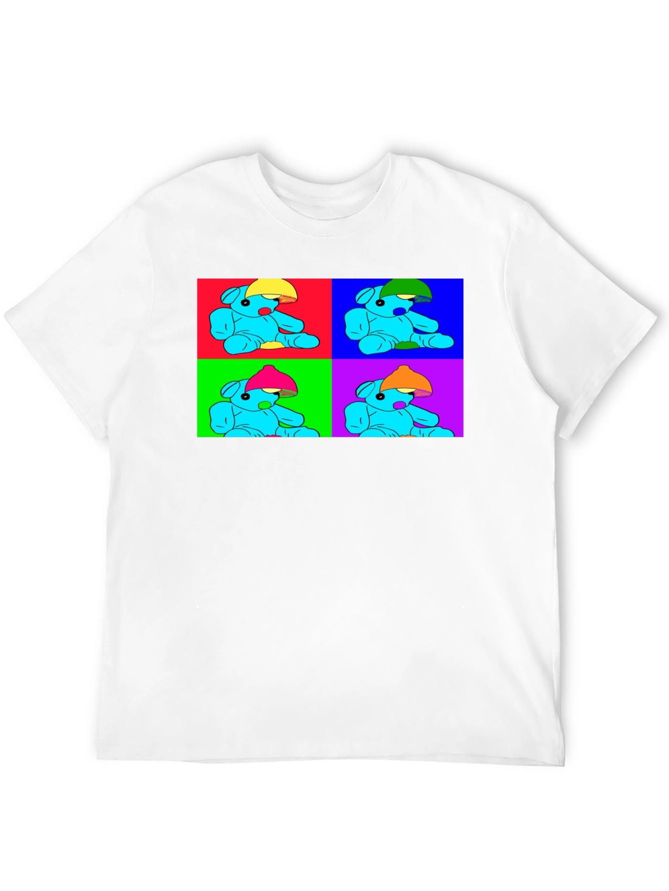Pop Art Teddy Bear Graphic Tee - Unique Design
