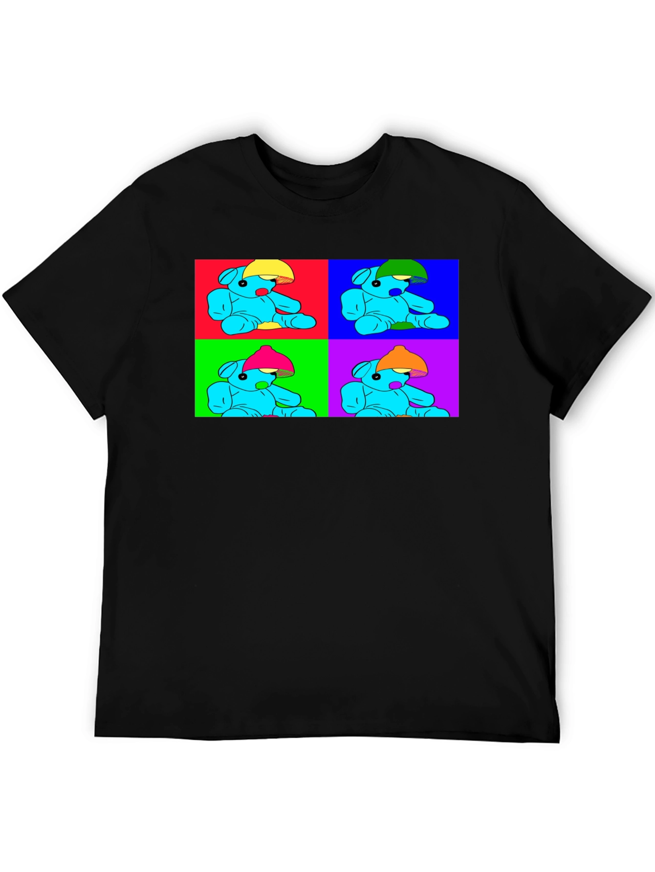 Pop Art Teddy Bear Graphic Tee - Unique Design