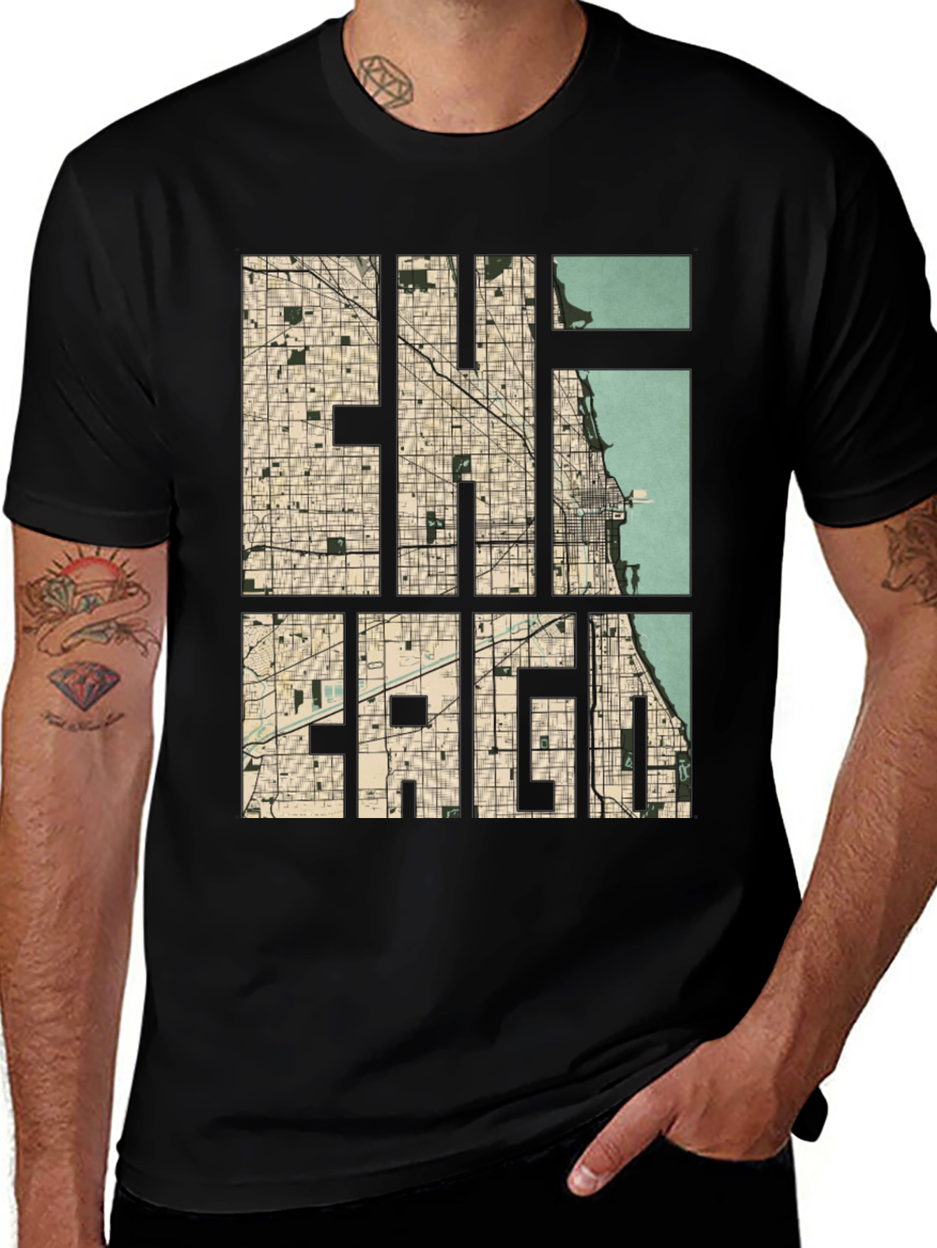 Chicago Map Graphic Tee - Urban Style