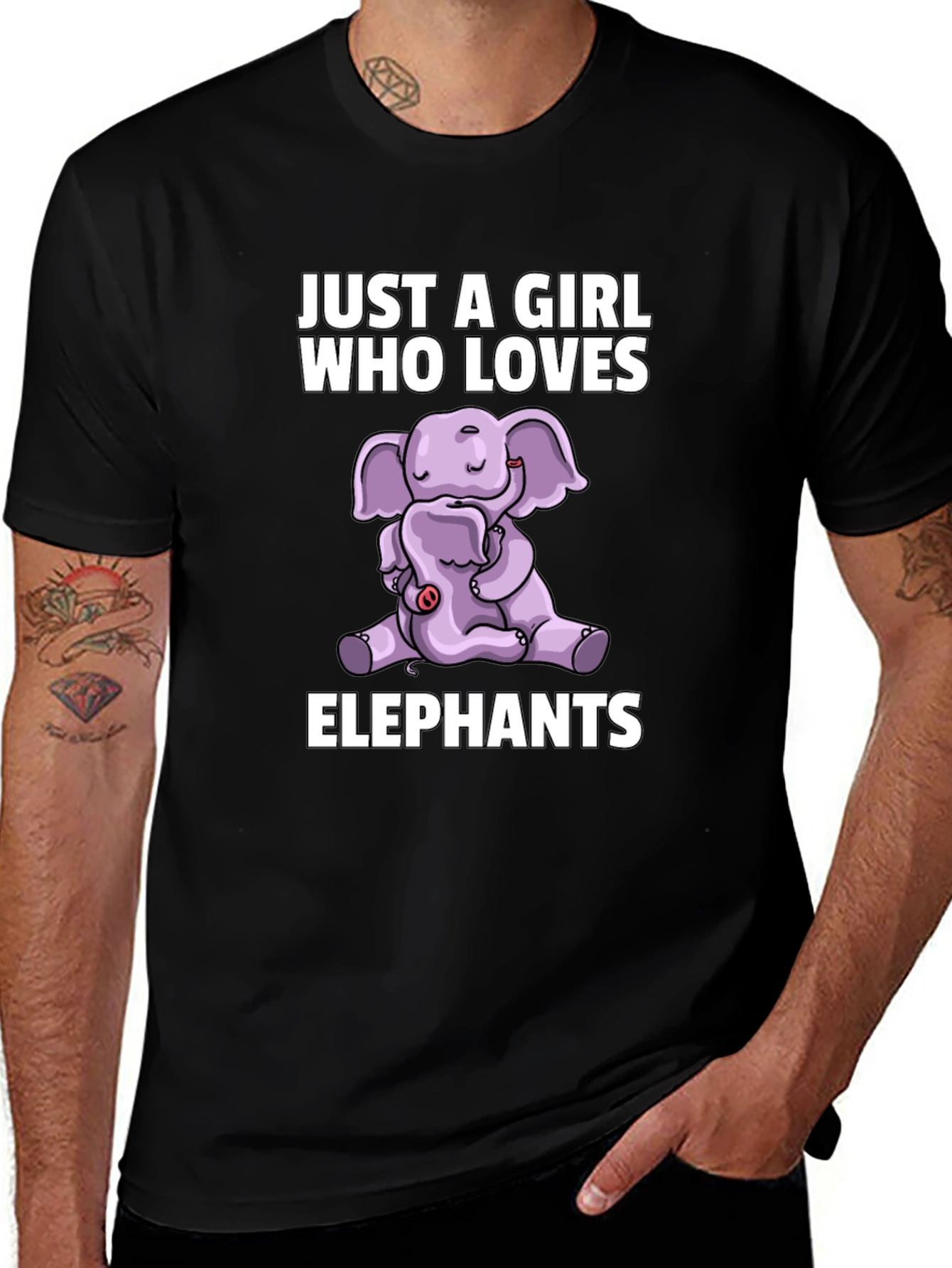 Elephant Lovers T-Shirt - Girls Cute Elephant Design