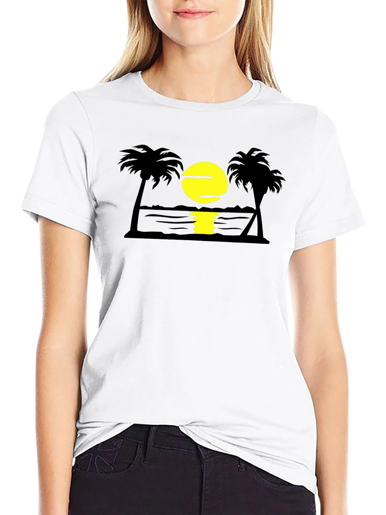 Sunset Beach T-Shirt | Palm Tree Graphic Tee