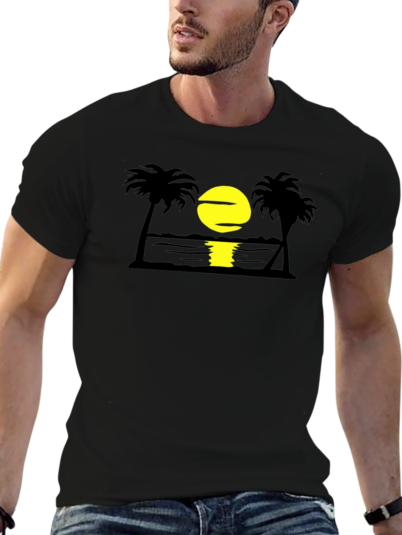Sunset Beach T-Shirt | Palm Tree Graphic Tee