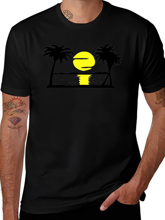 Sunset Beach T-Shirt | Palm Tree Graphic Tee