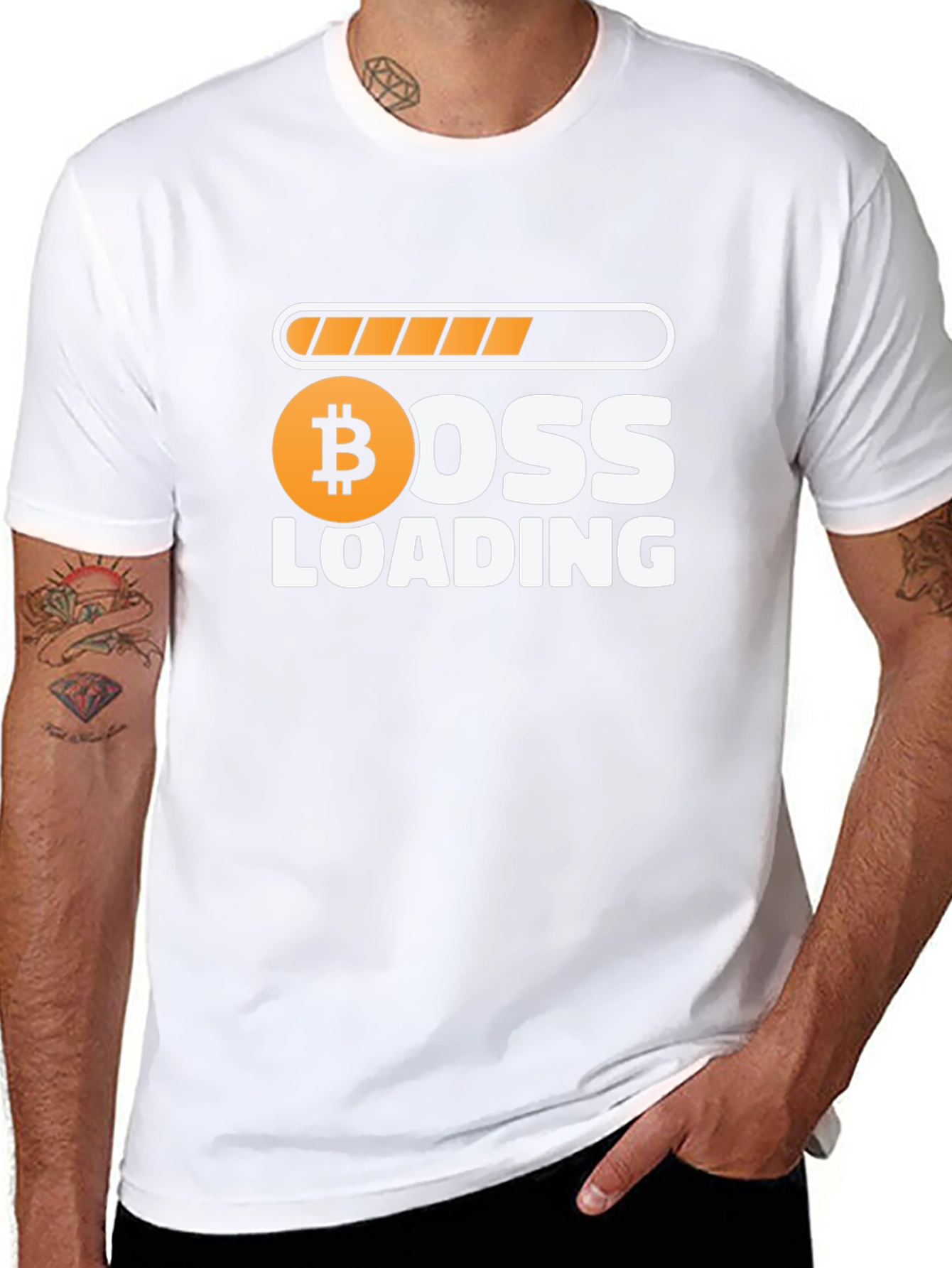 Boss Loading Bitcoin Crypto Black T-Shirt