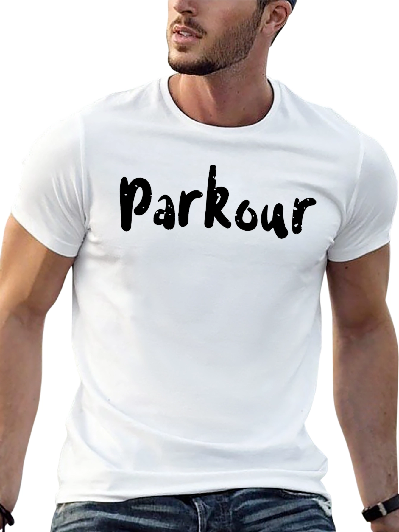 Mens Black Parkour Graphic T-Shirt