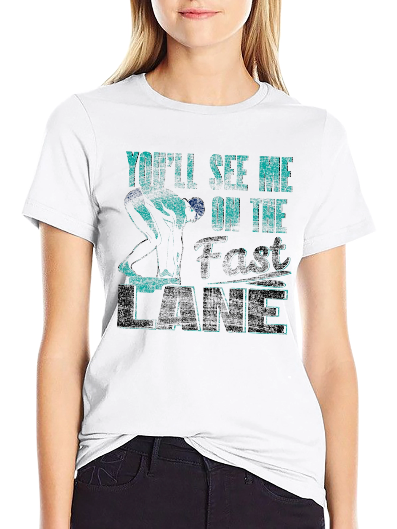 Fast Lane Swimmer Graphic T-Shirt