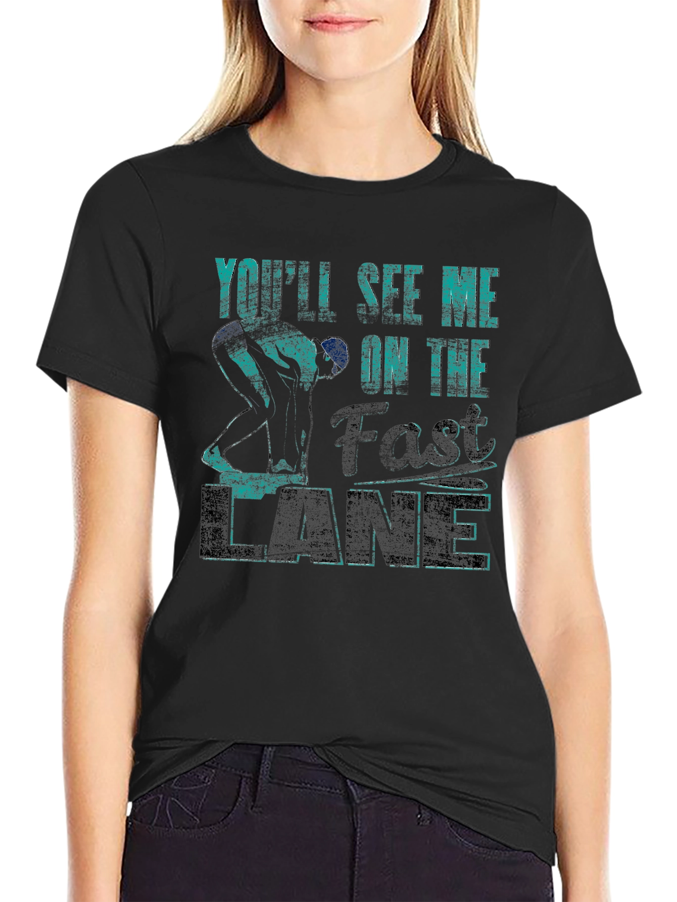Fast Lane Swimmer Graphic T-Shirt