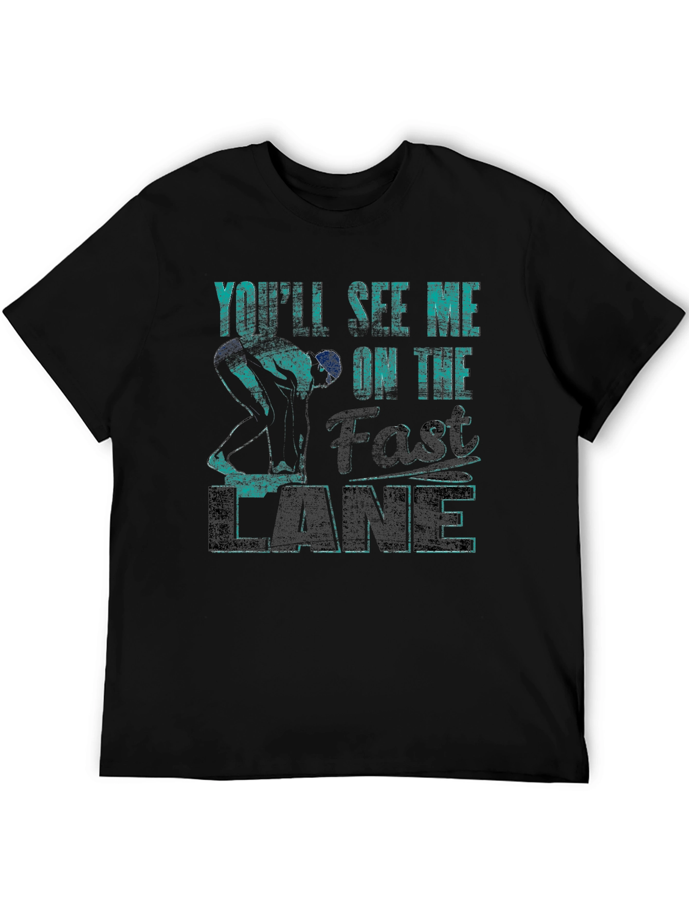 Fast Lane Swimmer Graphic T-Shirt
