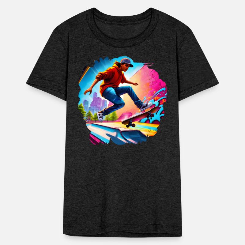 AI Airbrushed Skate Park Teen Shirt Design