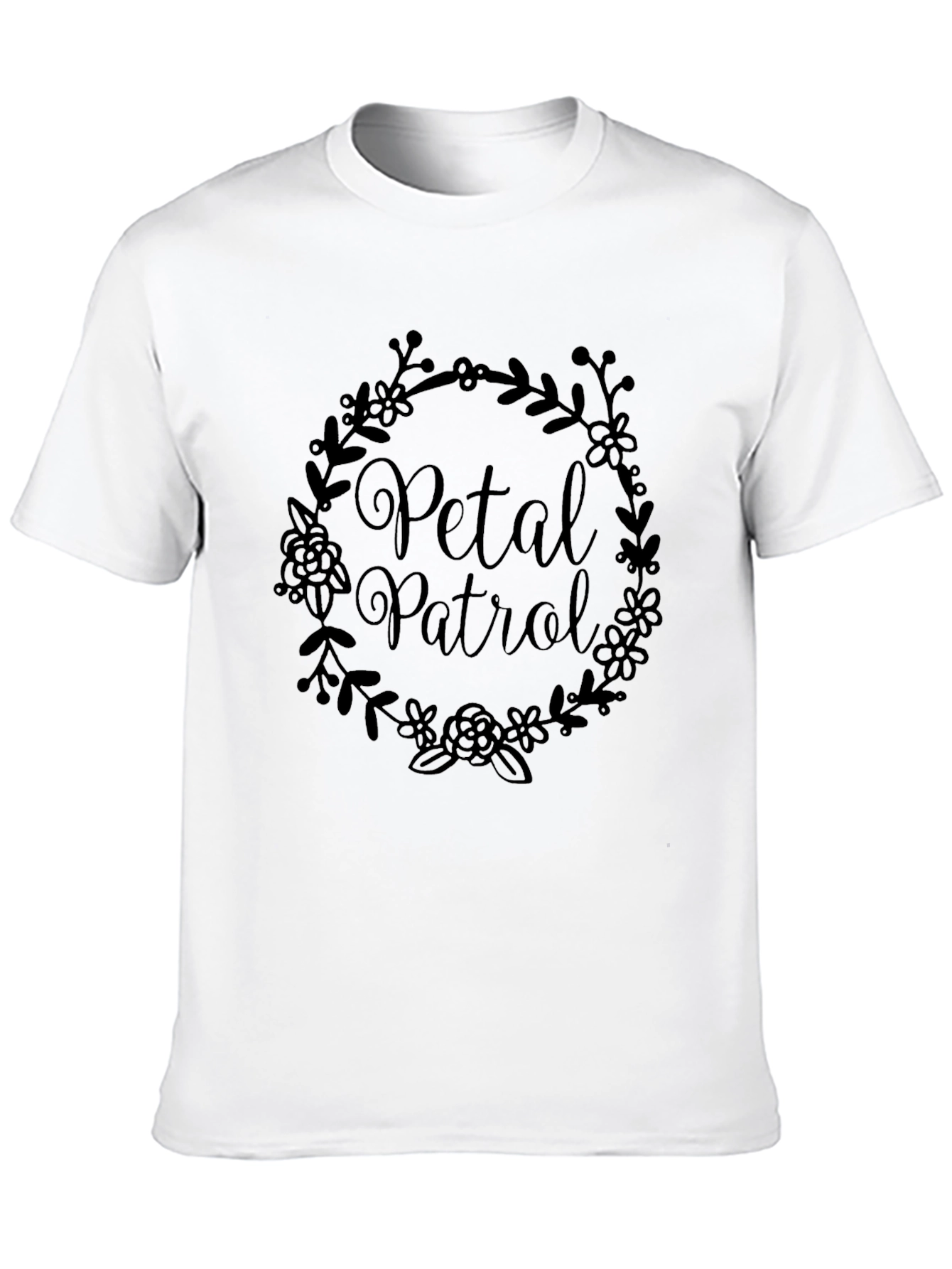 Petal Patrol Black Crew Neck T-Shirt